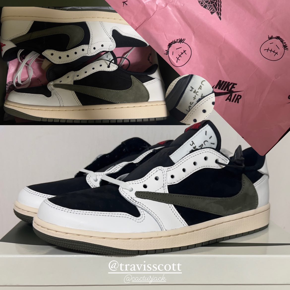 (W) Jordan 1 x Travis Scott Retro Low OG SP Medium Olive 착용 스타일