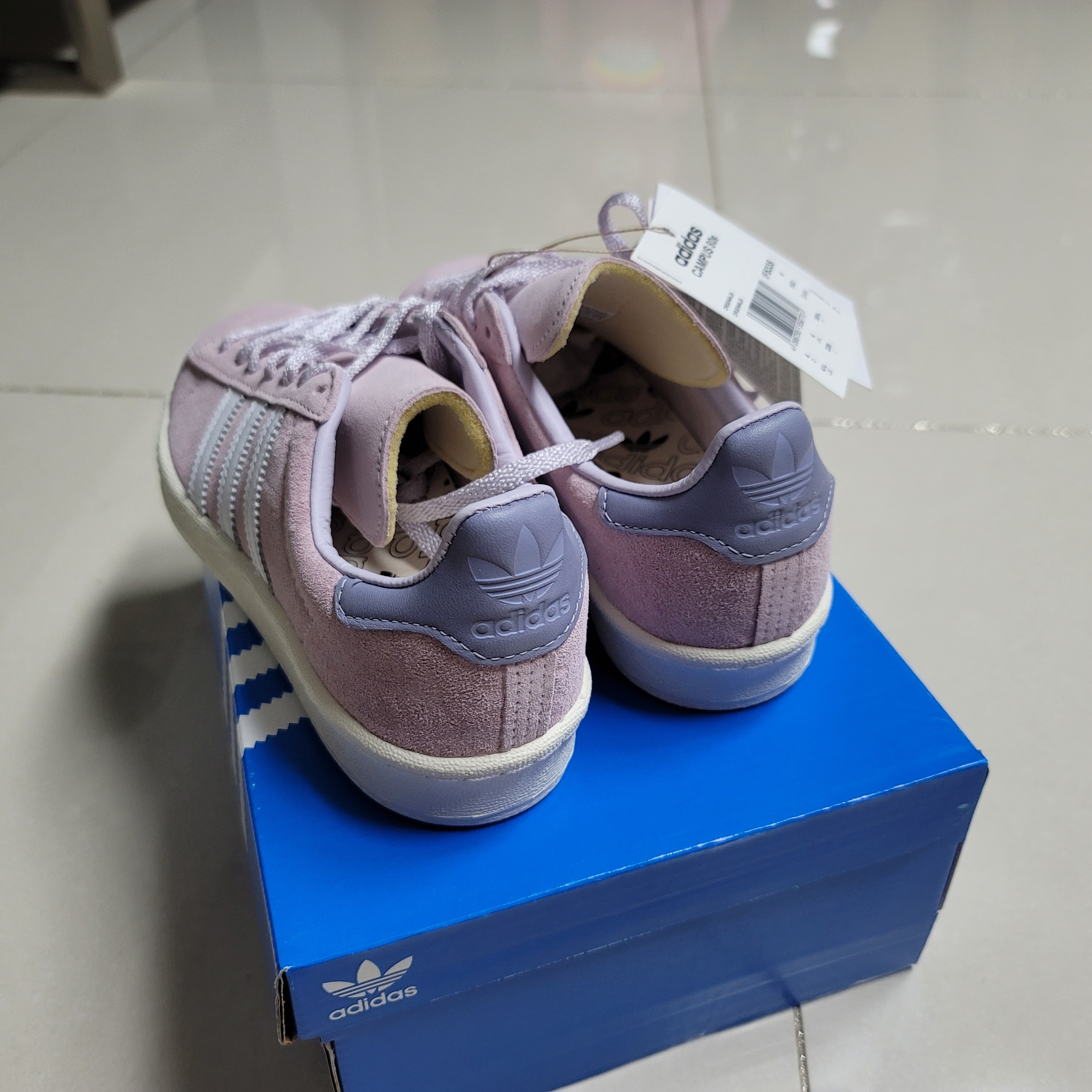 Adidas Campus 80s Almost Pink Cloud White 착용 스타일 - 3