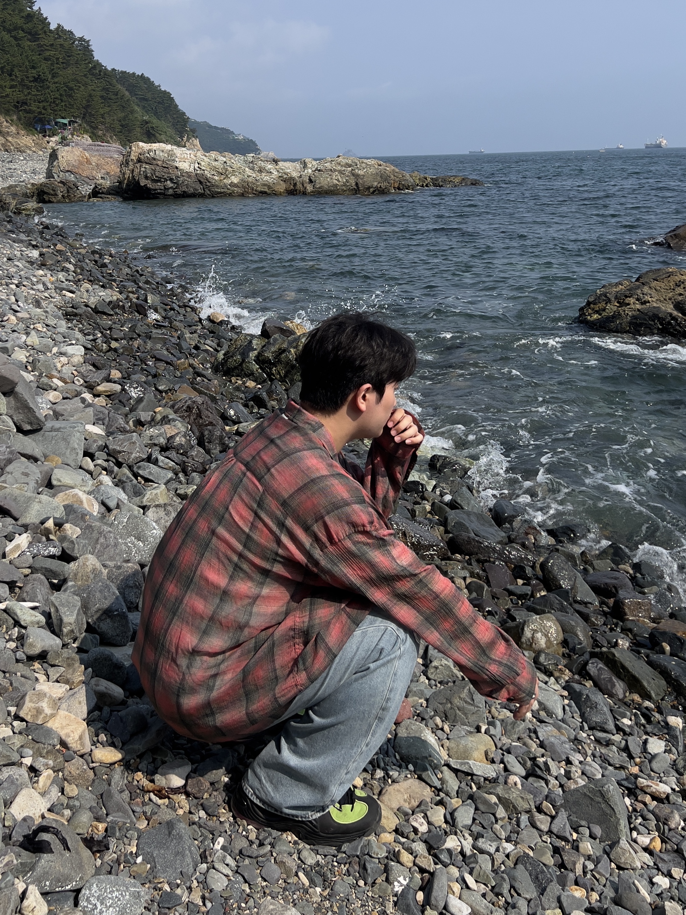 Our Legacy Borrowed Shirt Big Lumbercheck Print, Nike x Stussy Air Penny II Vivid Green and Black 착용 스타일 - 3