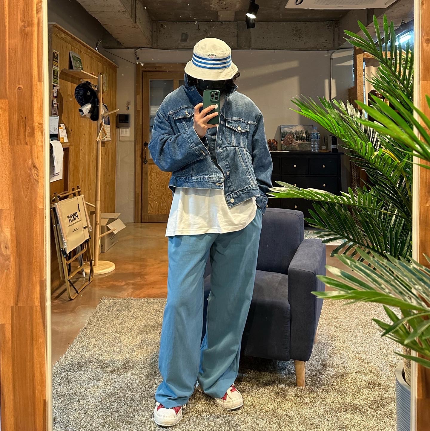 Maison Mihara Yasuhiro Peterson OG Sole OD Canvas Low-top Sneakers Red 착용 스타일 - 2