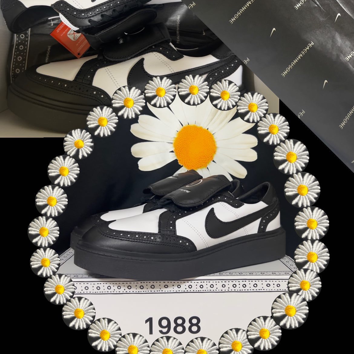 Nike x Peaceminusone Kwondo1 Black and White, Nike x Peaceminusone LS T-Shirt Black (DR0098-010) 착용 스타일