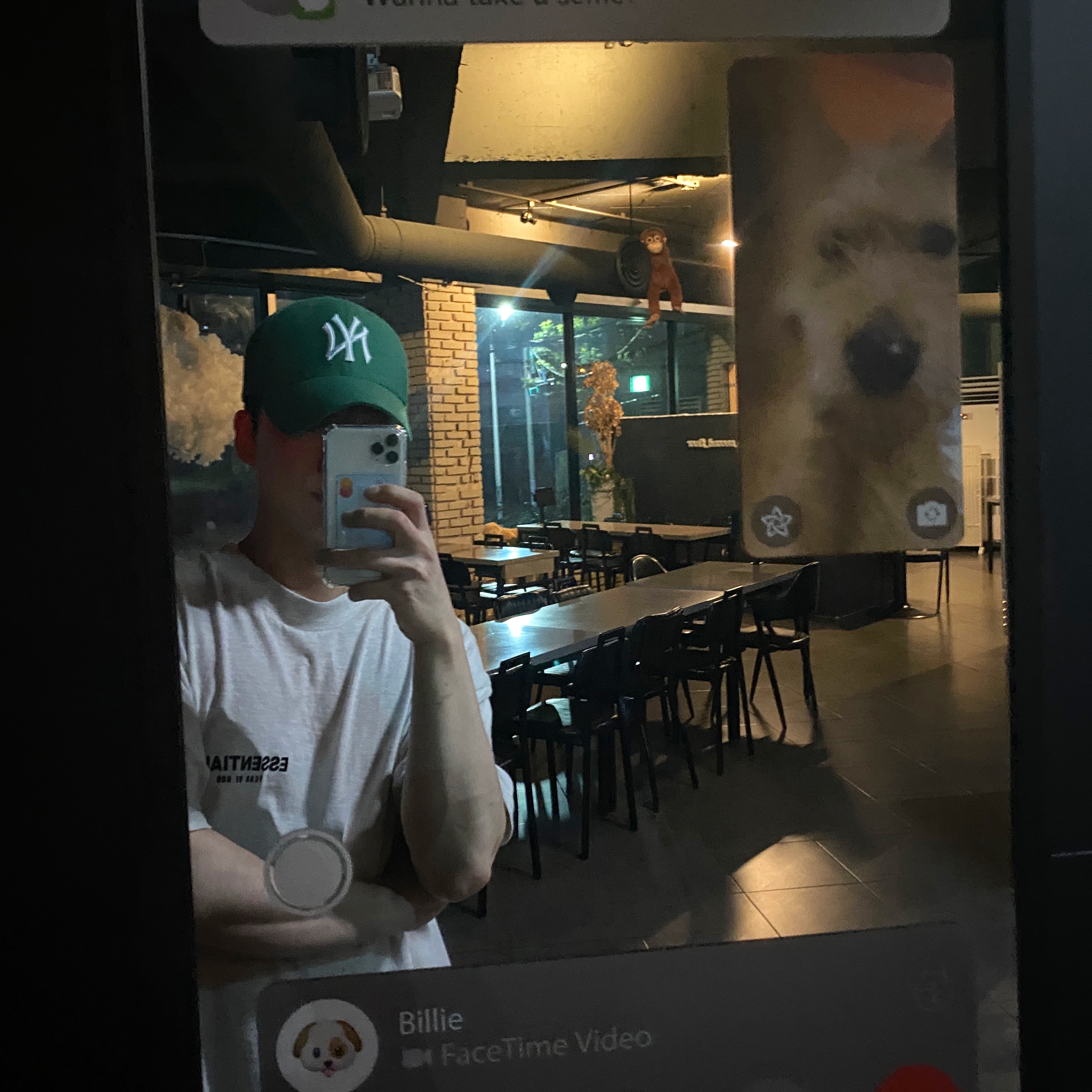 Say Touche Facetime Mirror, Essentials The Core Collection T-Shirt Light Oatmeal 착용 스타일
