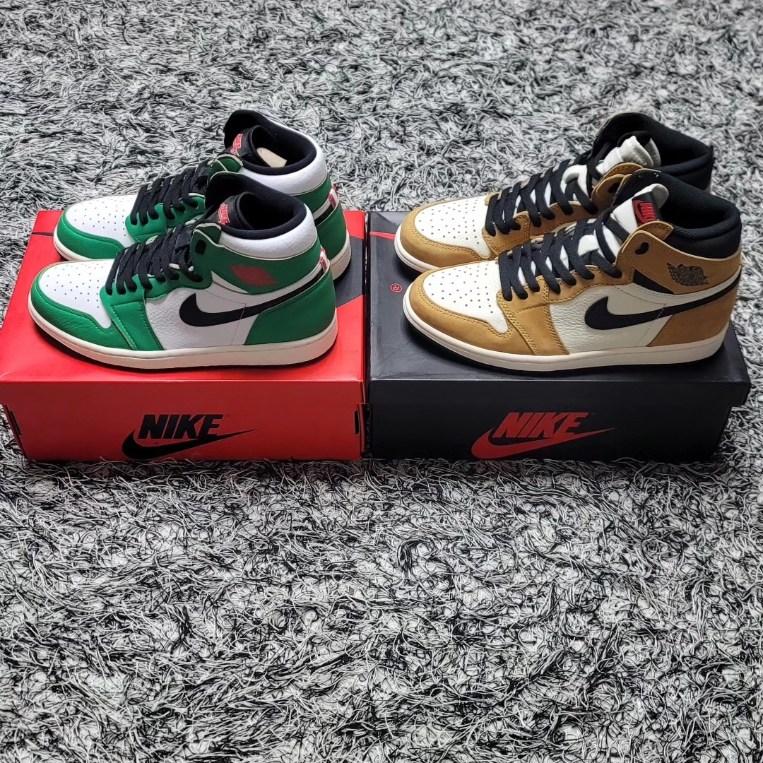 Jordan 1 Retro High Rookie of the Year, (W) Jordan 1 Retro High OG Lucky Green 착용 스타일