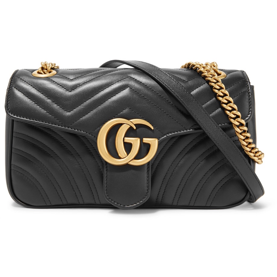 Gucci GG Marmont Matelasse Small Shoulder Bag Black 착용 스타일