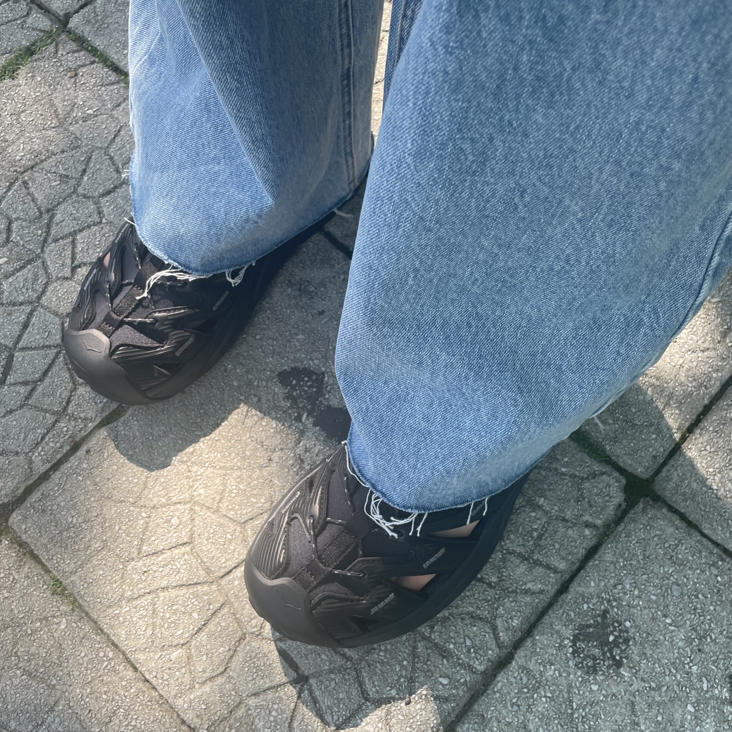 (W) Hoka Hopara Black 착용 스타일 - 1
