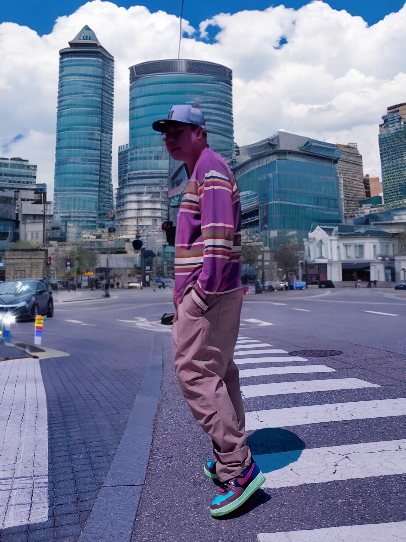 Nike x Undefeated Air Force 1 Low SP Multi Patent Pink Prime 착용 스타일