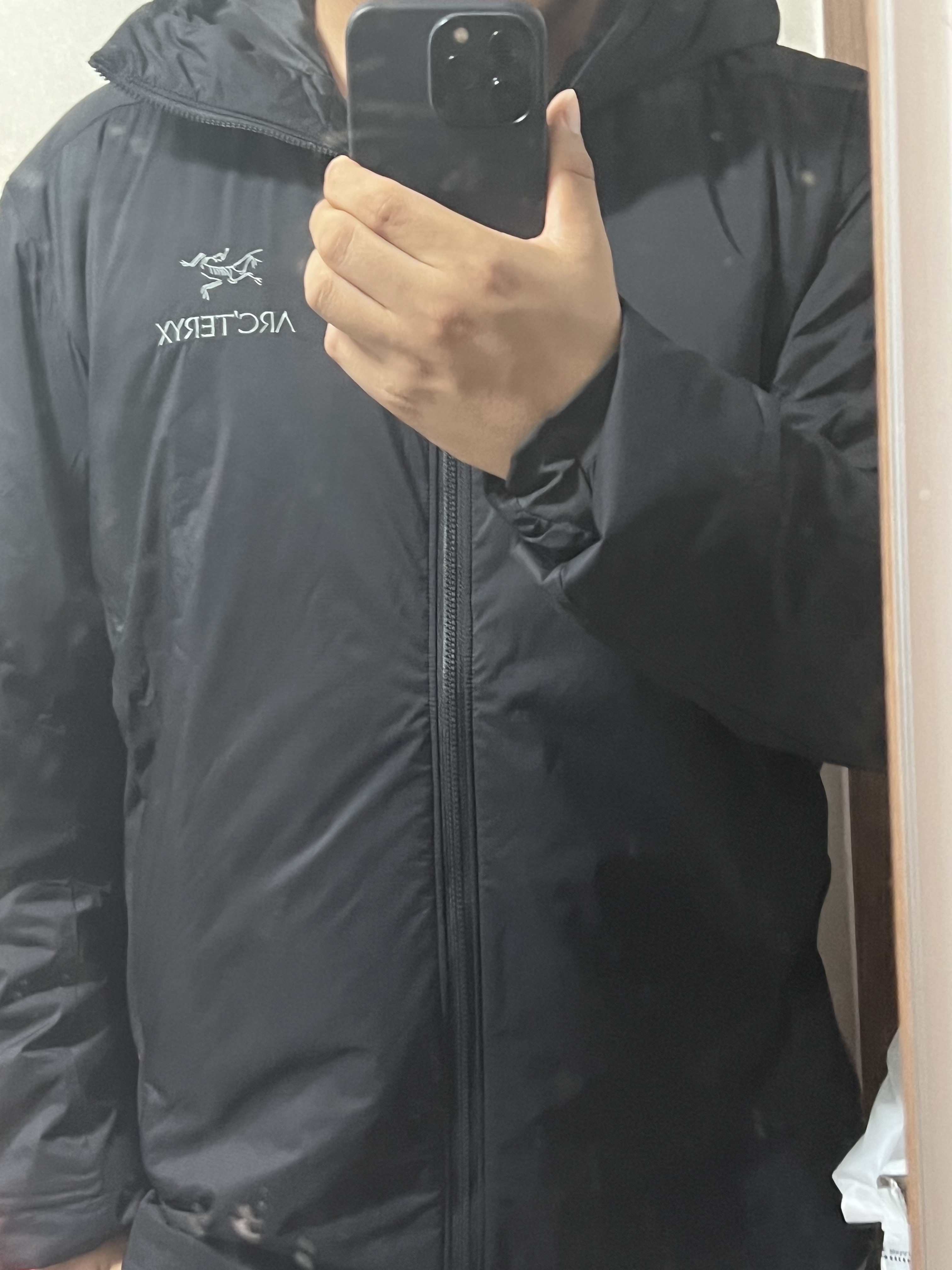 Arc'teryx Atom LT Hoody Black 착용 스타일