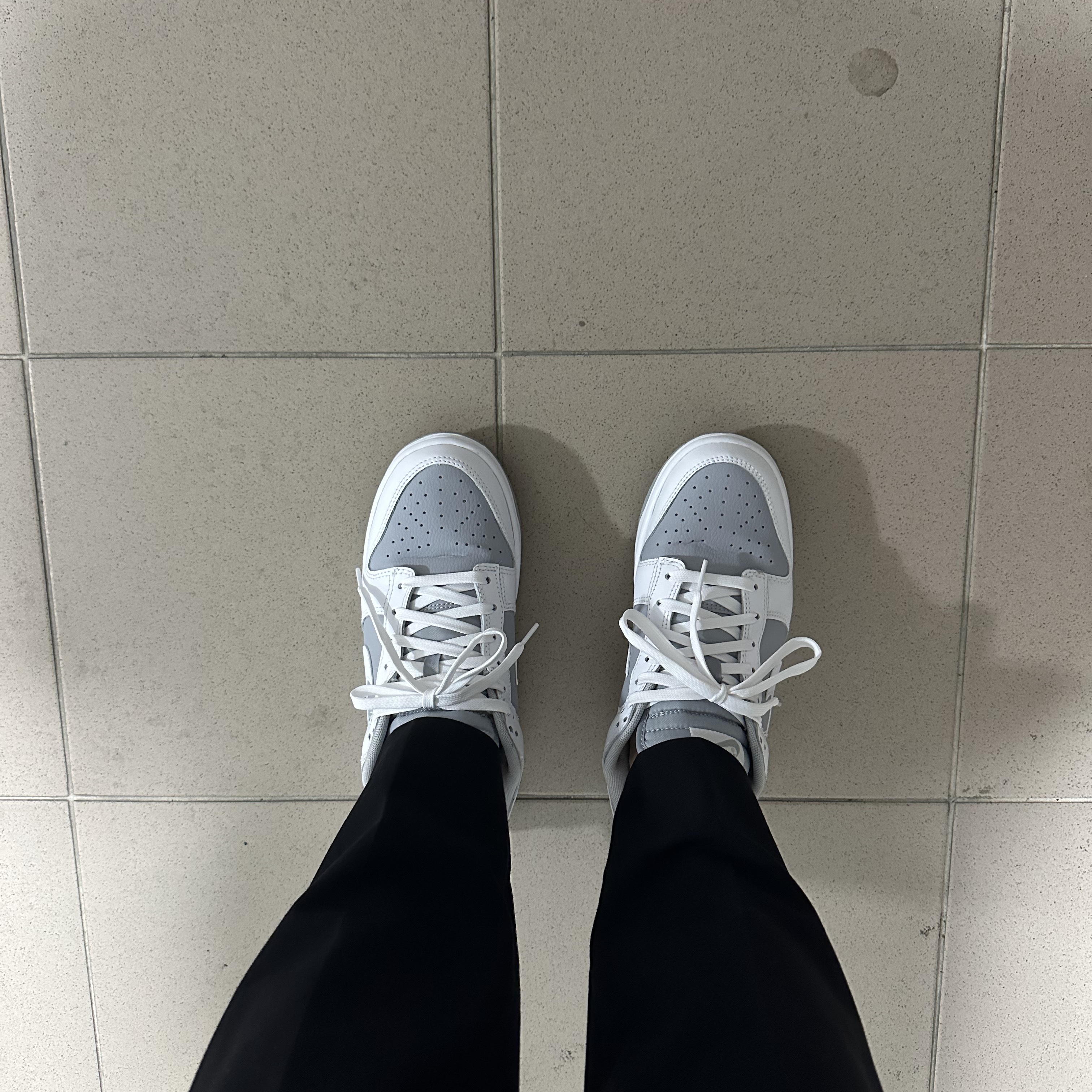 Nike Dunk Low Retro White Neutral Grey 착용 스타일