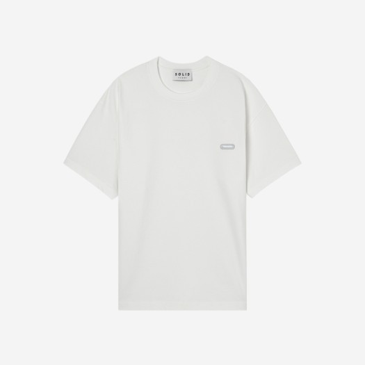 솔리드 옴므 자수 로고 티셔츠 화이트 - 23SS