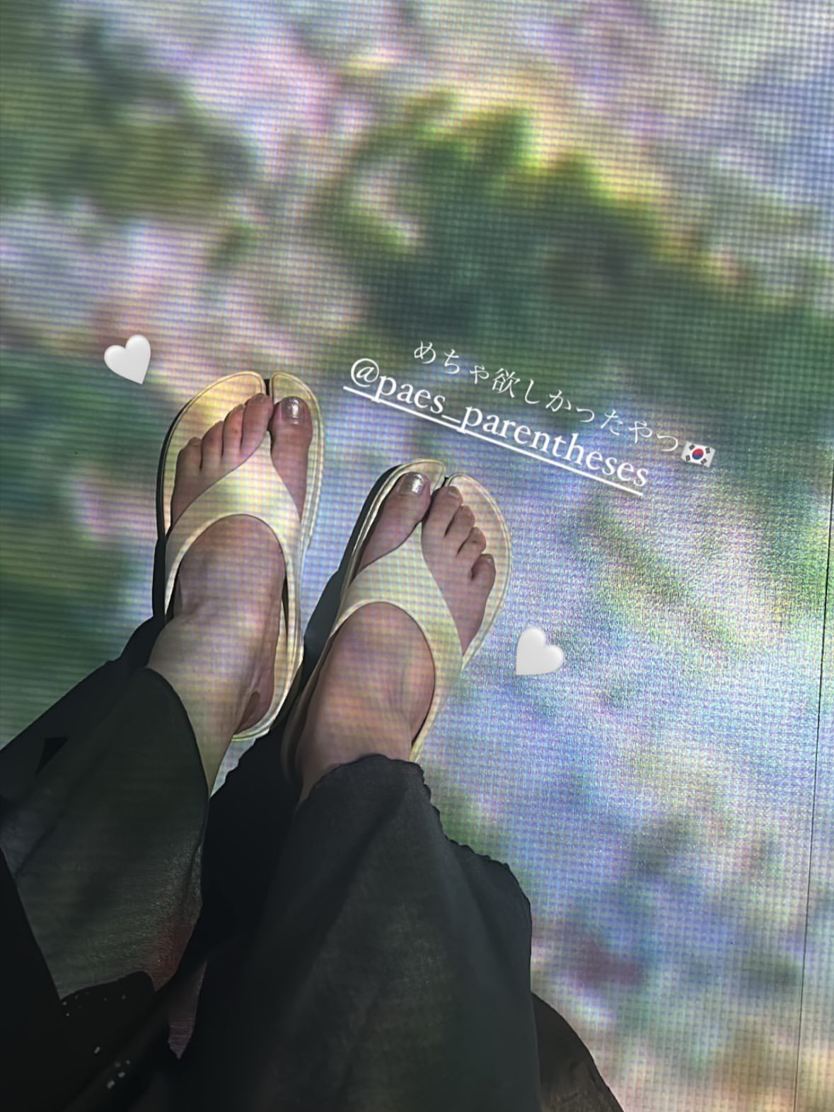 PAES Flipflop 01 Cream 착용 스타일