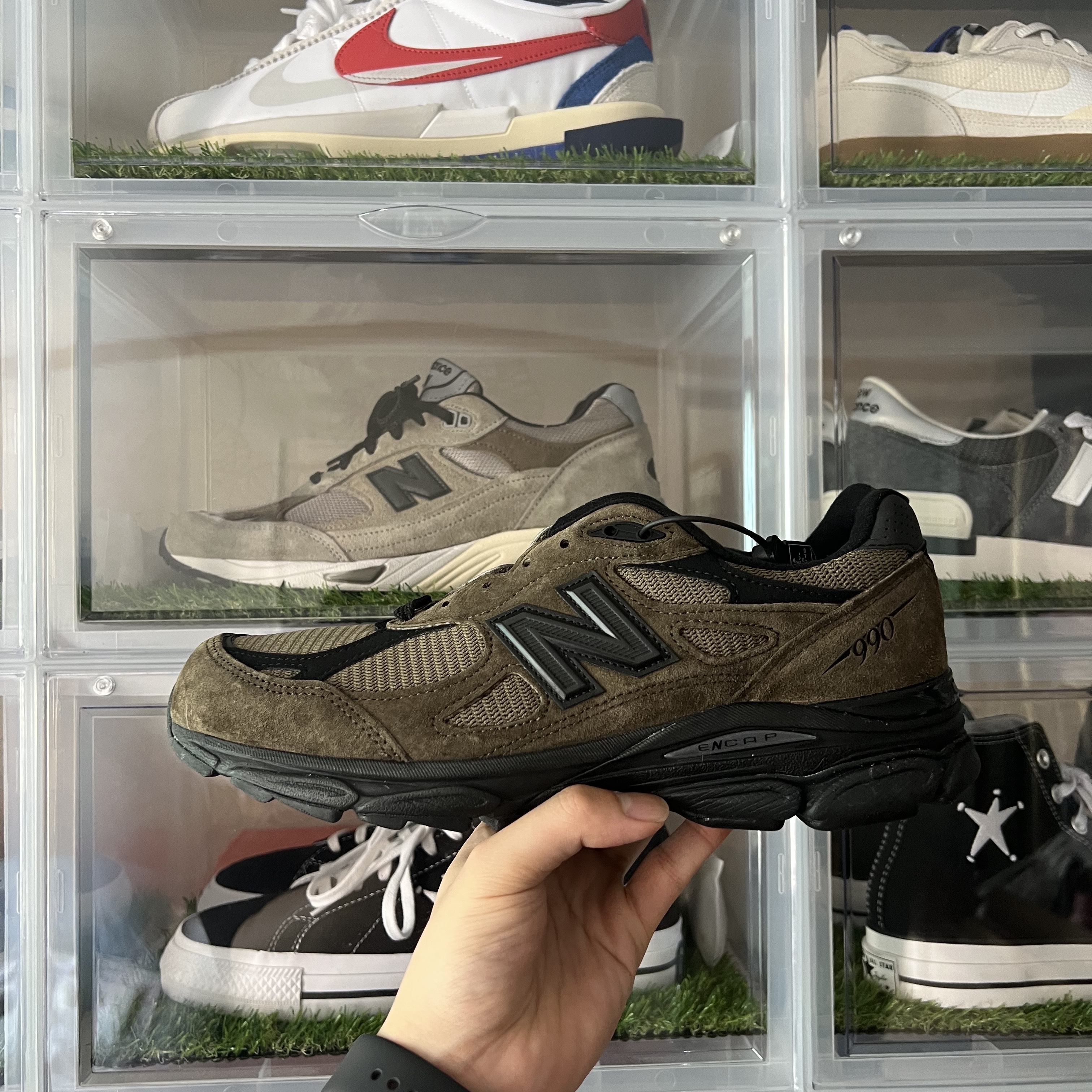 New Balance x JJJJound 990v3 Brown Black 착용 스타일 - 2