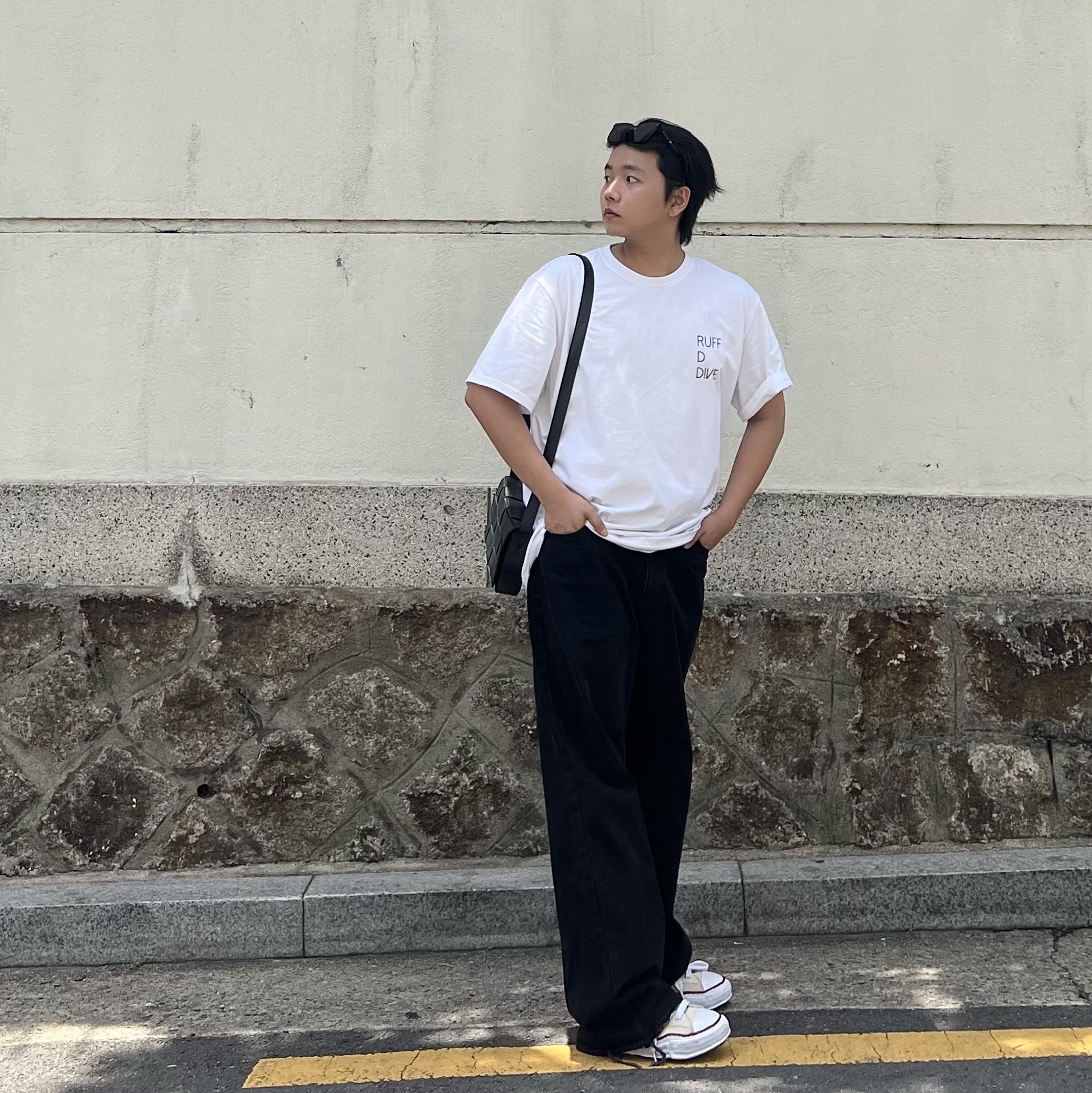 Maison Mihara Yasuhiro Peterson OG Sole Canvas Low-top Sneakers Natural 착용 스타일 - 1