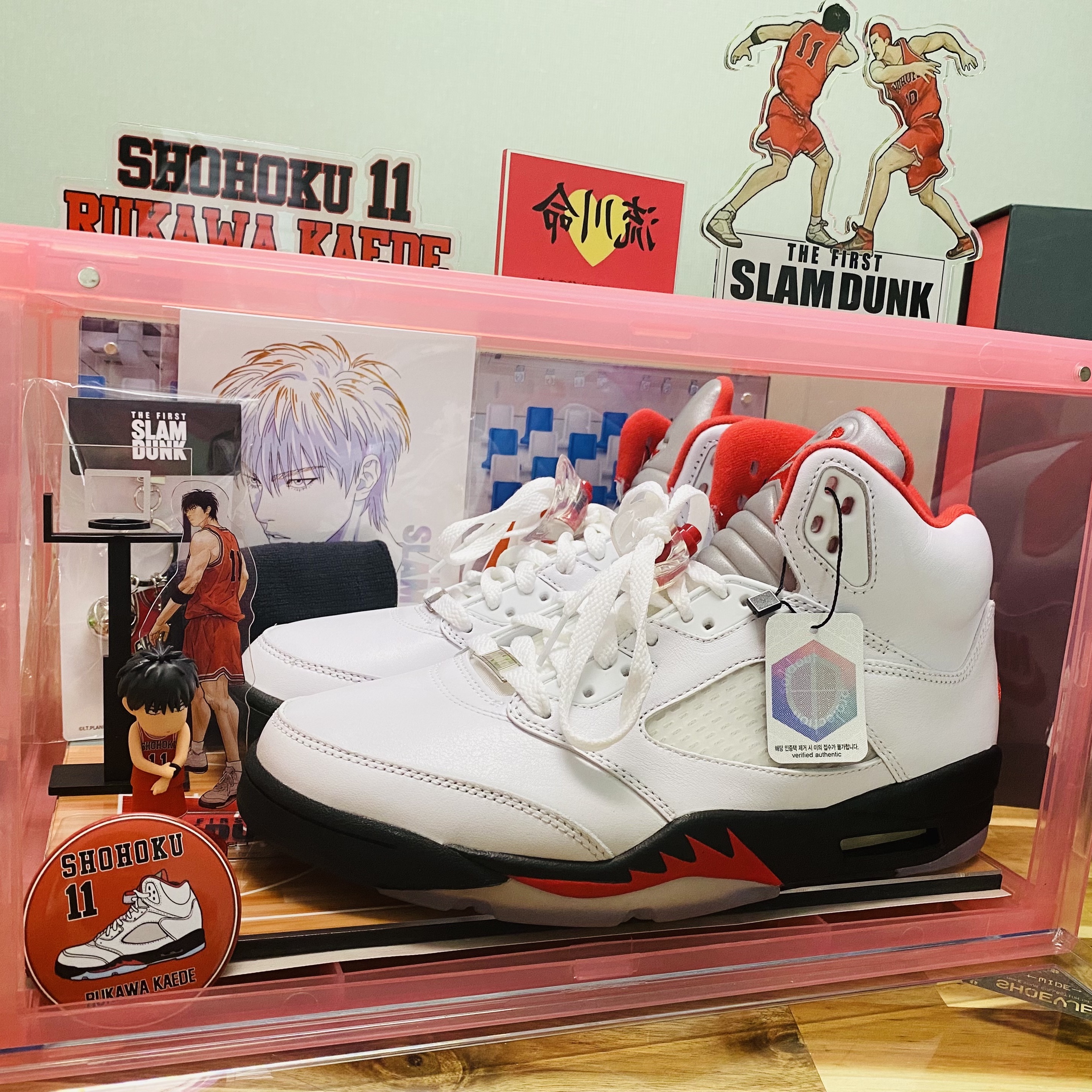 Jordan 5 Retro Fire Red 2013, The First Slam Dunk Shohoku Uniform Seo Taewoong 착용 스타일 - 4