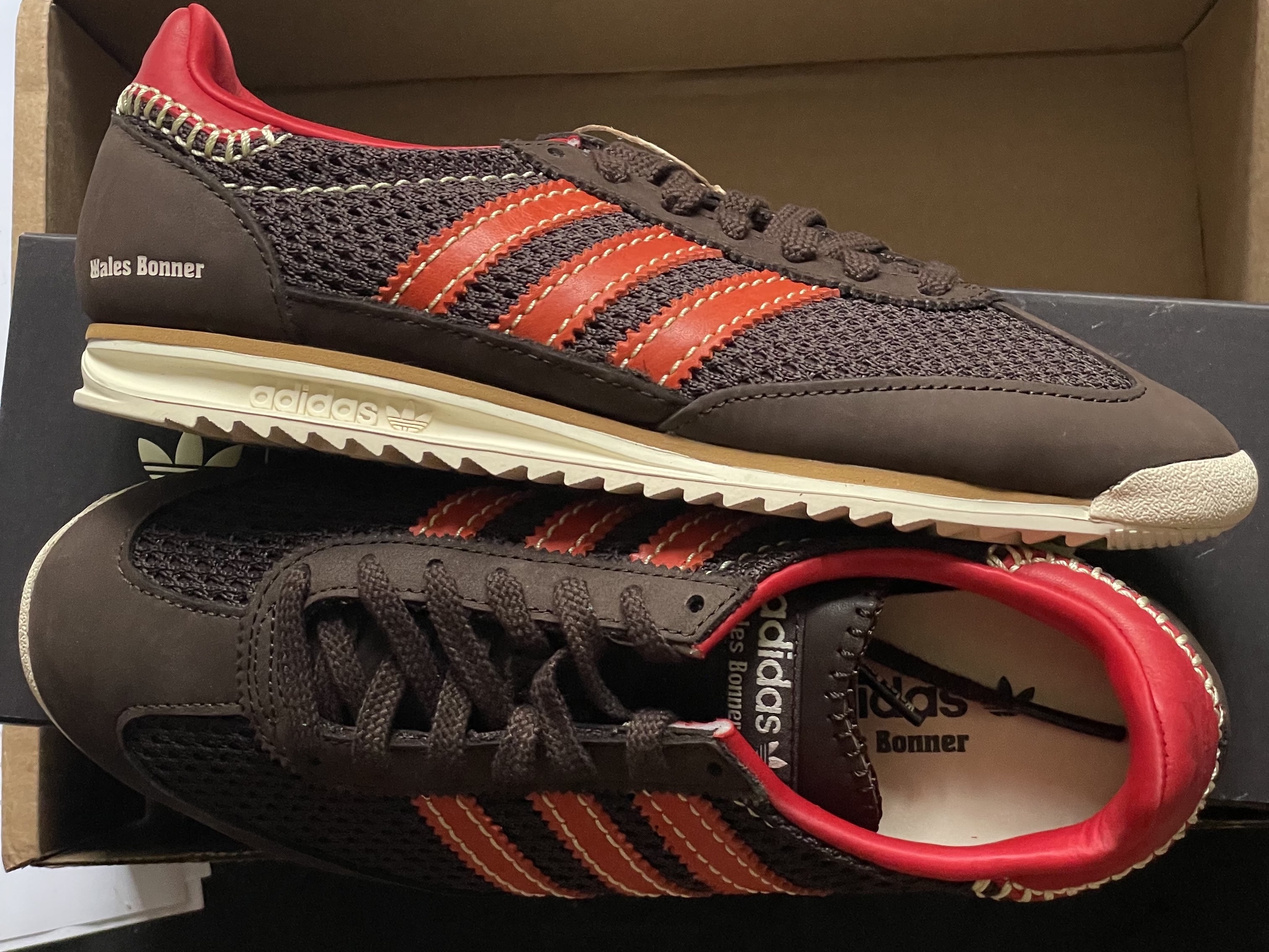 Adidas x Wales Bonner SL 72 Knit Brown 착용 스타일 - 2