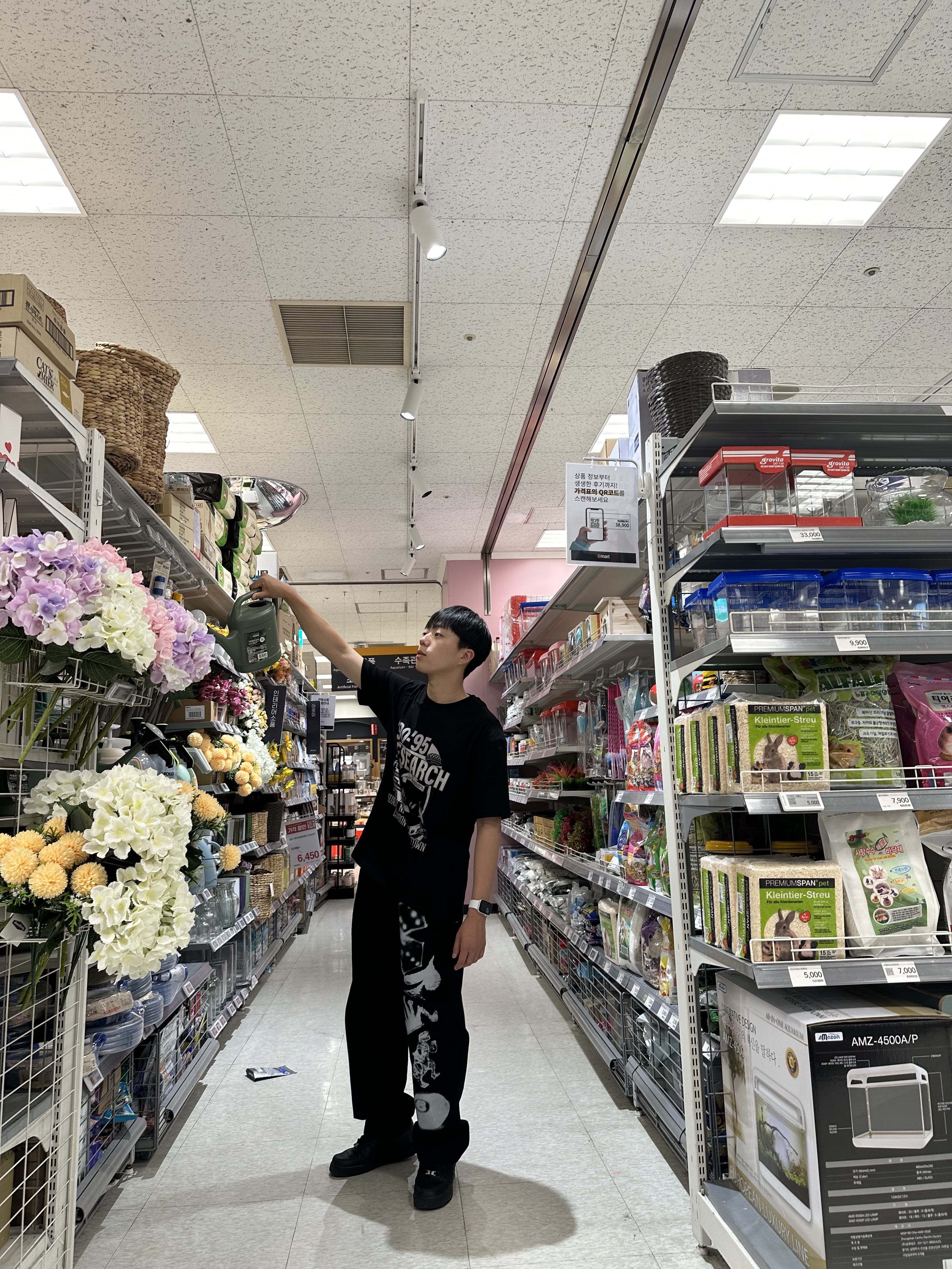 Stussy Airbrush Icon Beach Pants Black 착용 스타일