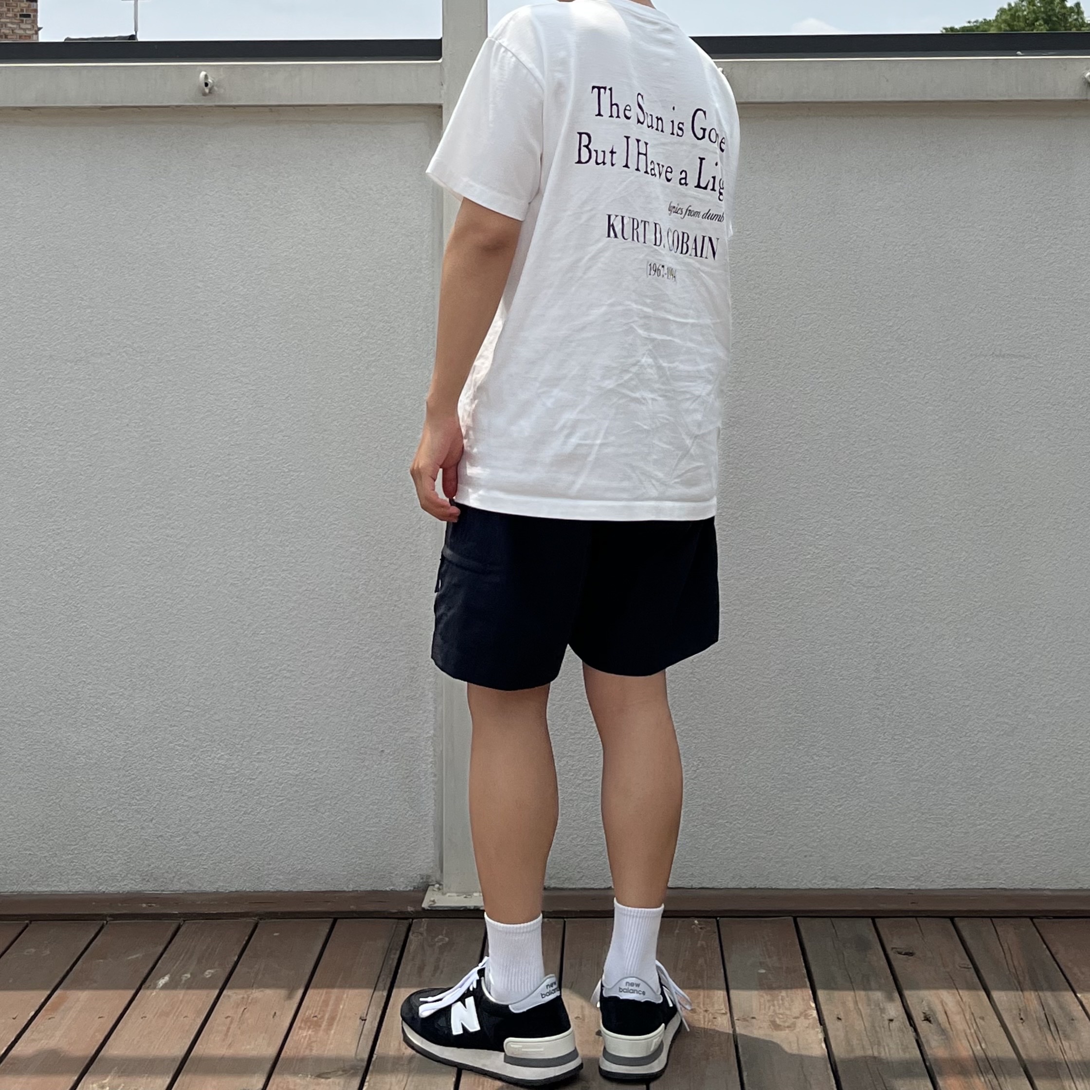 New Balance 990v1 Made in USA Black 착용 스타일 - 2