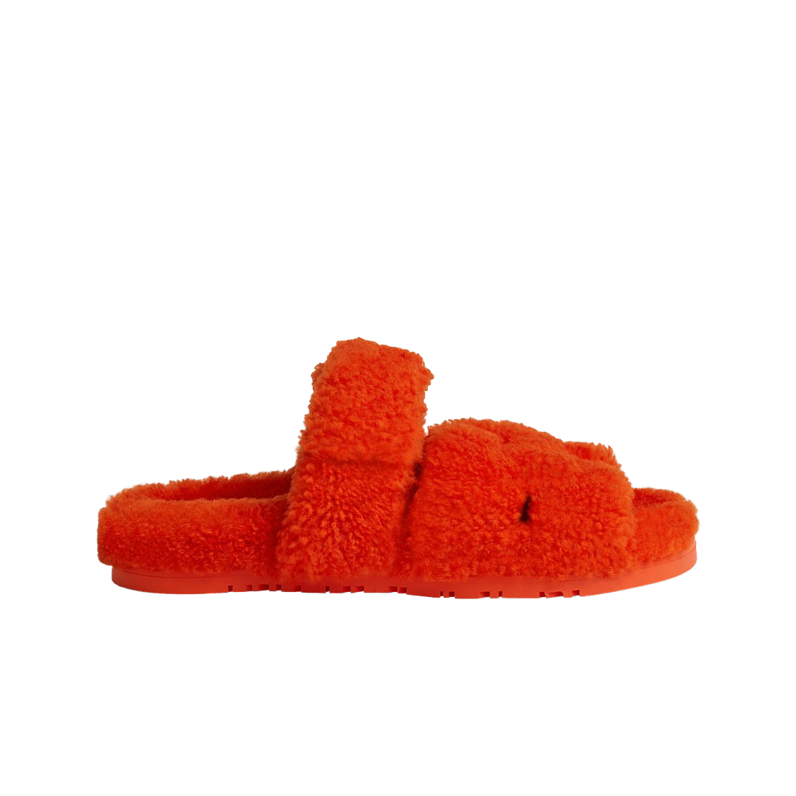 H222196ZH6 (W) Hermes Chypre Sandal Woolskin & Orange