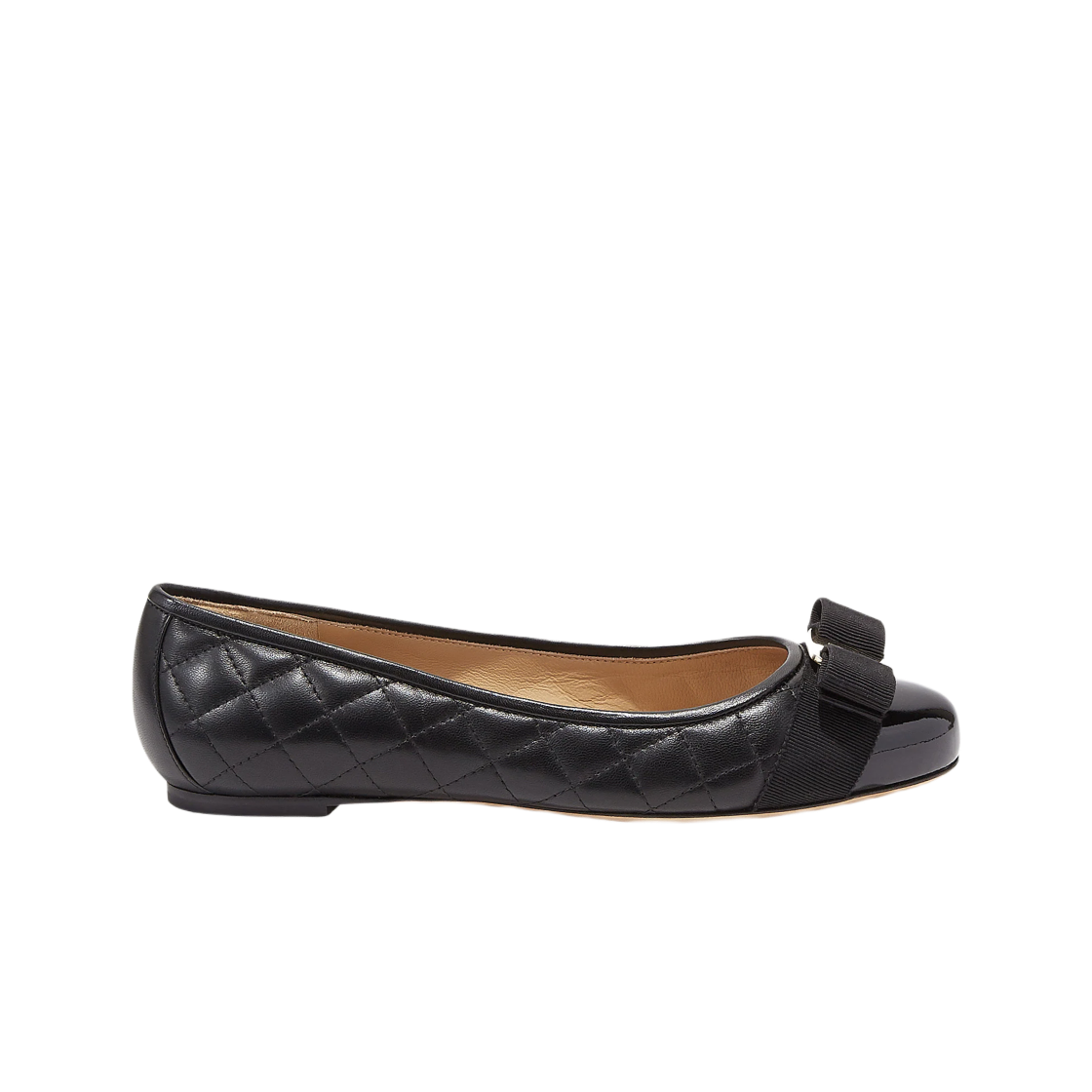 01M831-672100 (W) Ferragamo Varina Ballet Flat Black_D