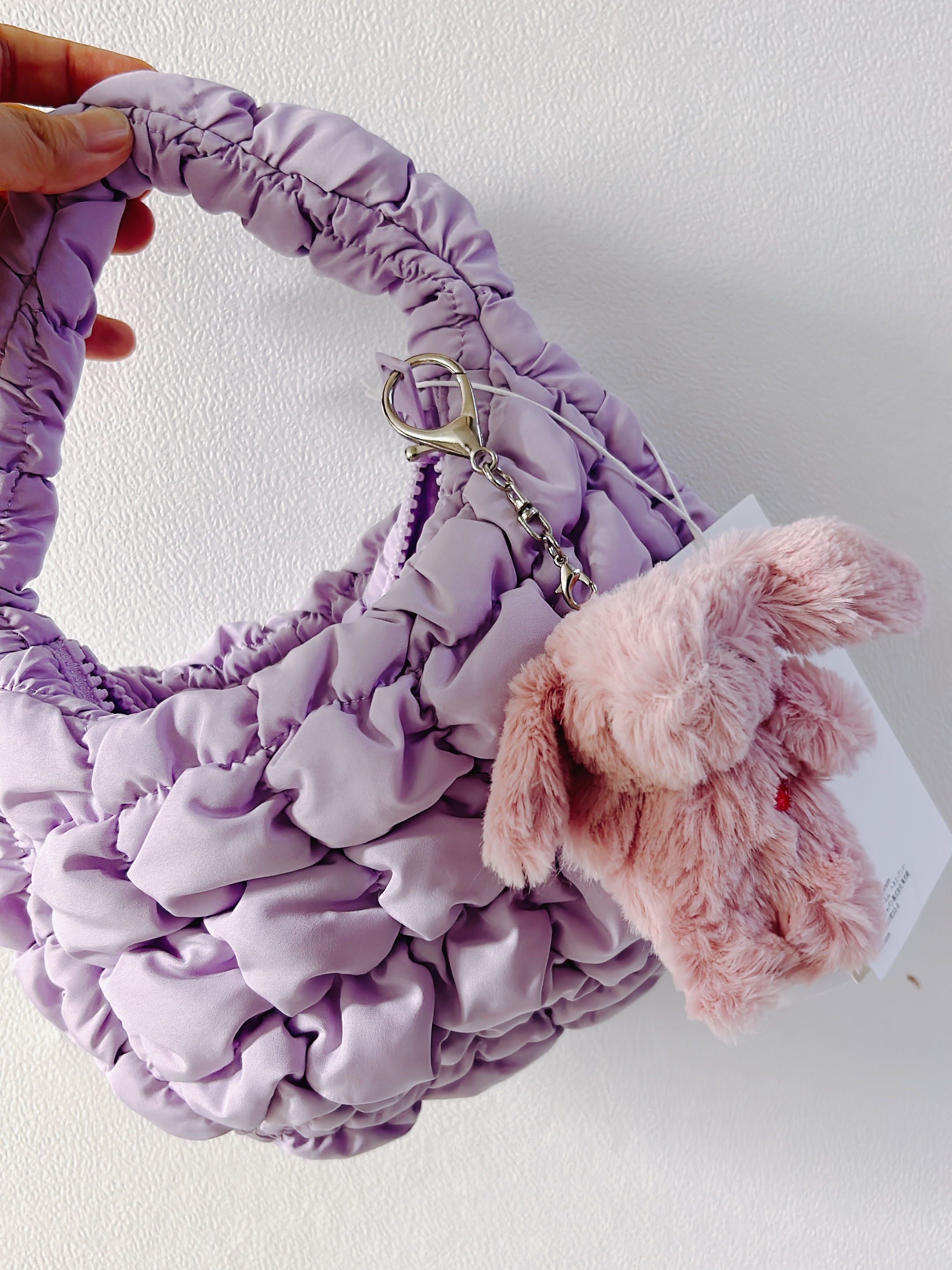 COS Quilted Micro Bag Purple 착용 스타일