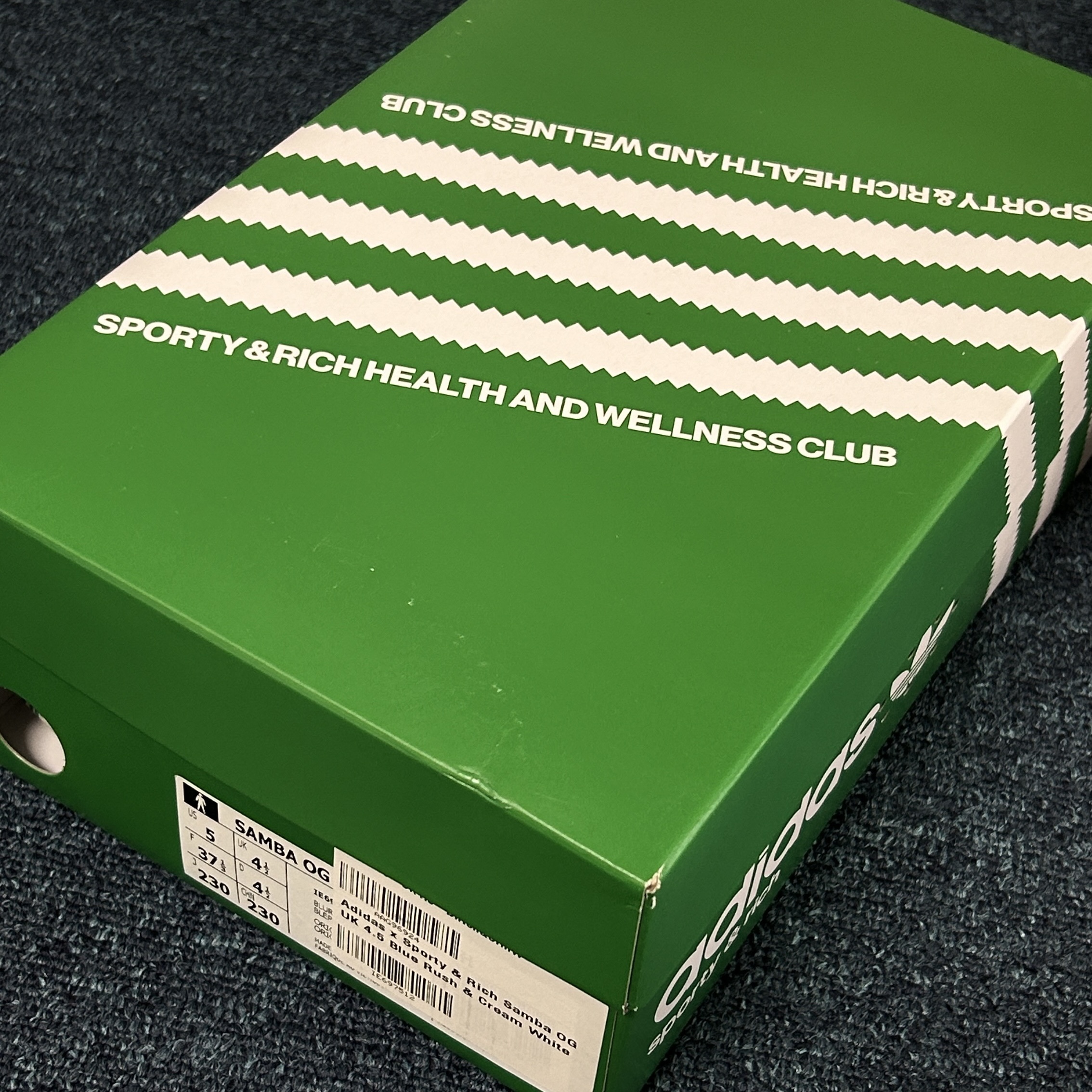 Adidas x Sporty & Rich Samba Blue Rush Cream White 착용 스타일 - 4