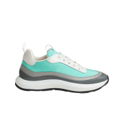 Hermes Gramme Sneakers Parachute Fabric Calfskin & Multicolore Bleu Lagon