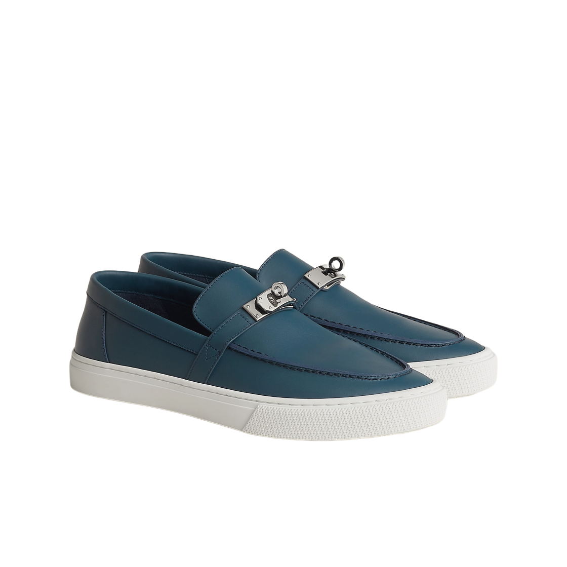 에르메스 게임 슬립온 스니커즈 카프스킨 & 팔라듐 하드웨어 블루 셀레스트(Hermes Game Slip-On Sneakers Calfskin & Palladium Bleu Celeste) - 2