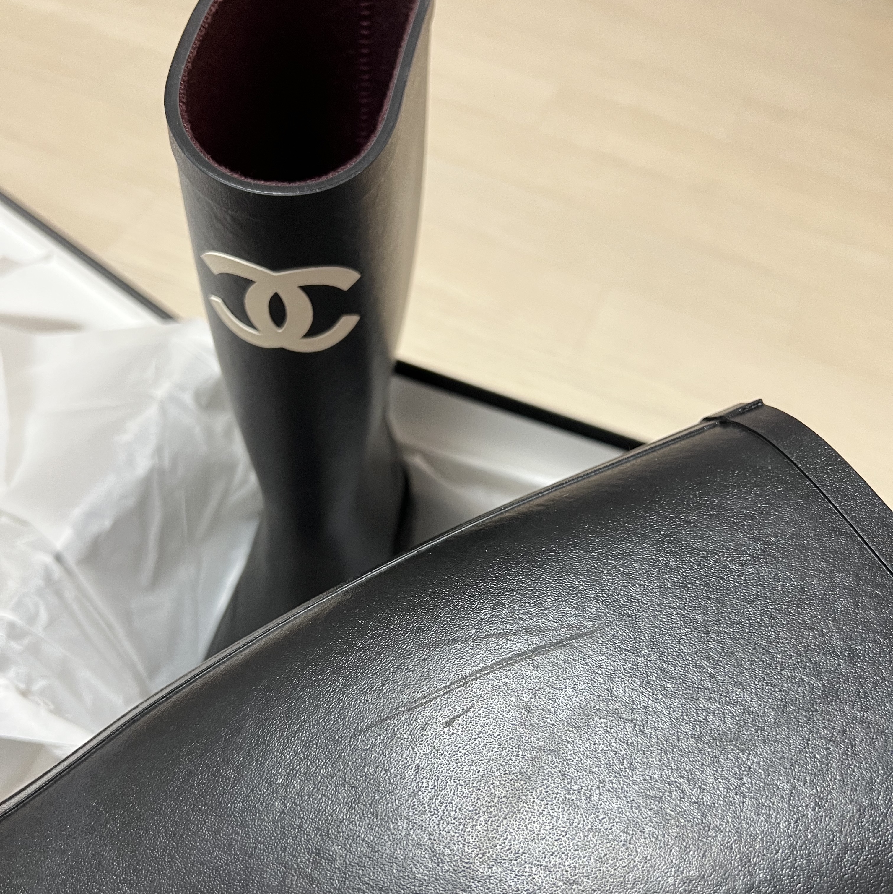 (W) Chanel Boots Caoutchouc & Black 착용 스타일 - 2