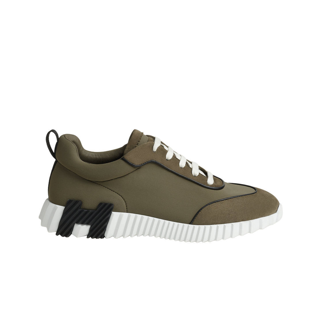 에르메스 바운싱 스니커즈 테크니컬 저지 스웨이드 고트스킨 & 베르 뚠드라 누아(Hermes Bouncing Sneakers Technical Jersey Suede Goatskin & Vert Toundra Noir) - 1