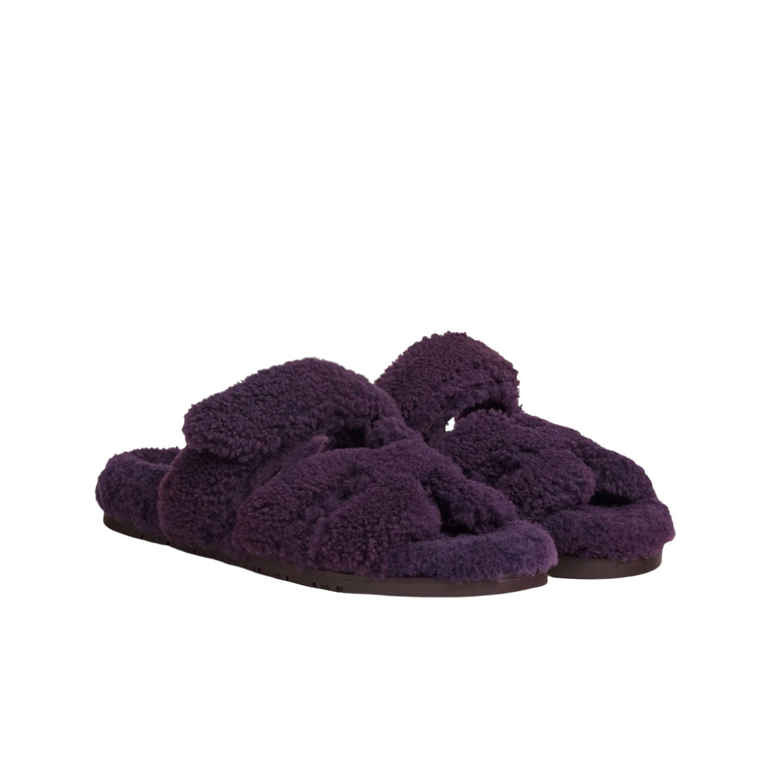 (W) 에르메스 시프레 샌들 울스킨 & 비올레 퐁쎄((W) Hermes Chypre Sandal Woolskin & Violet Fonce) - 2