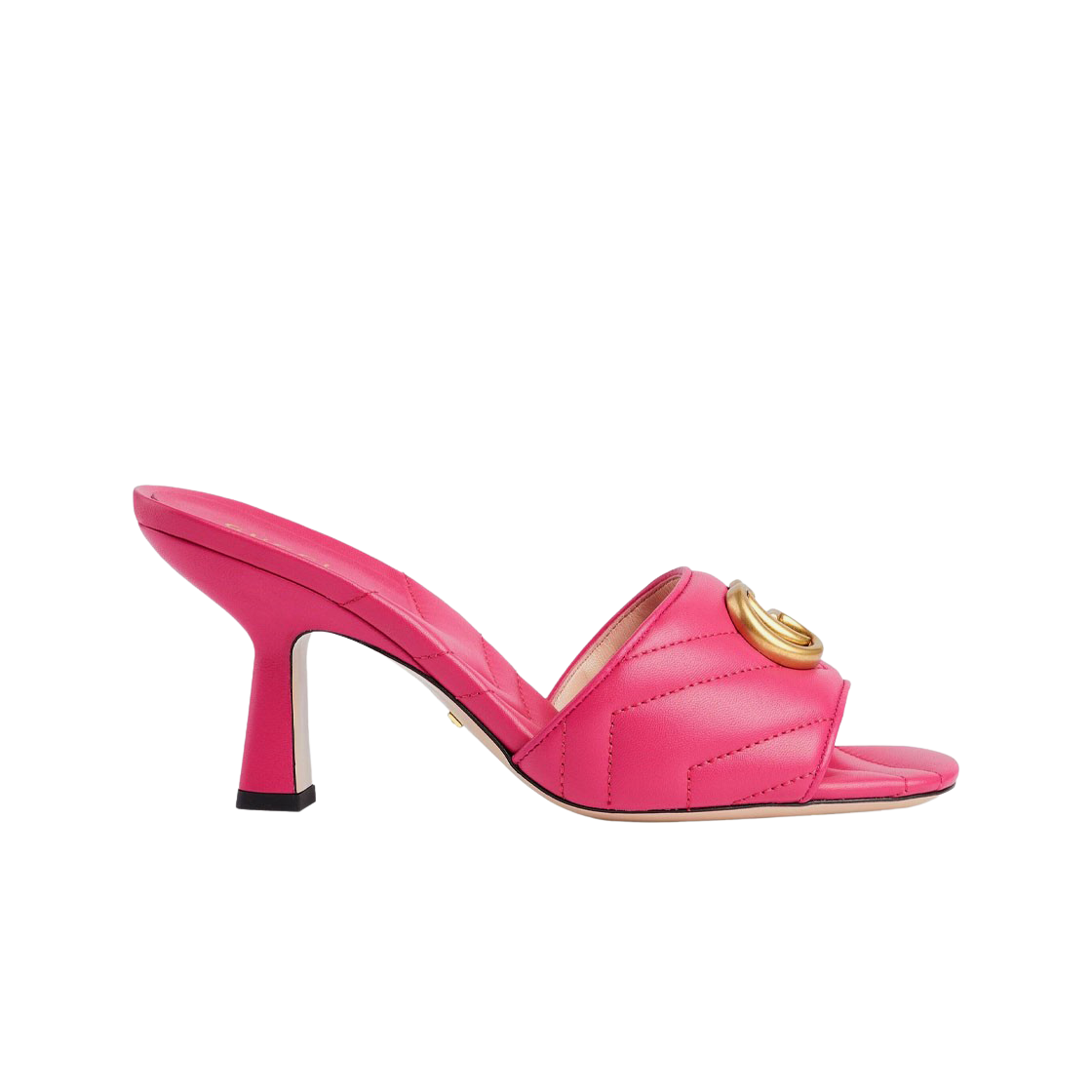674839-BKO00-5752 (W) Gucci GG Leather Slide Sandal Fuchsia