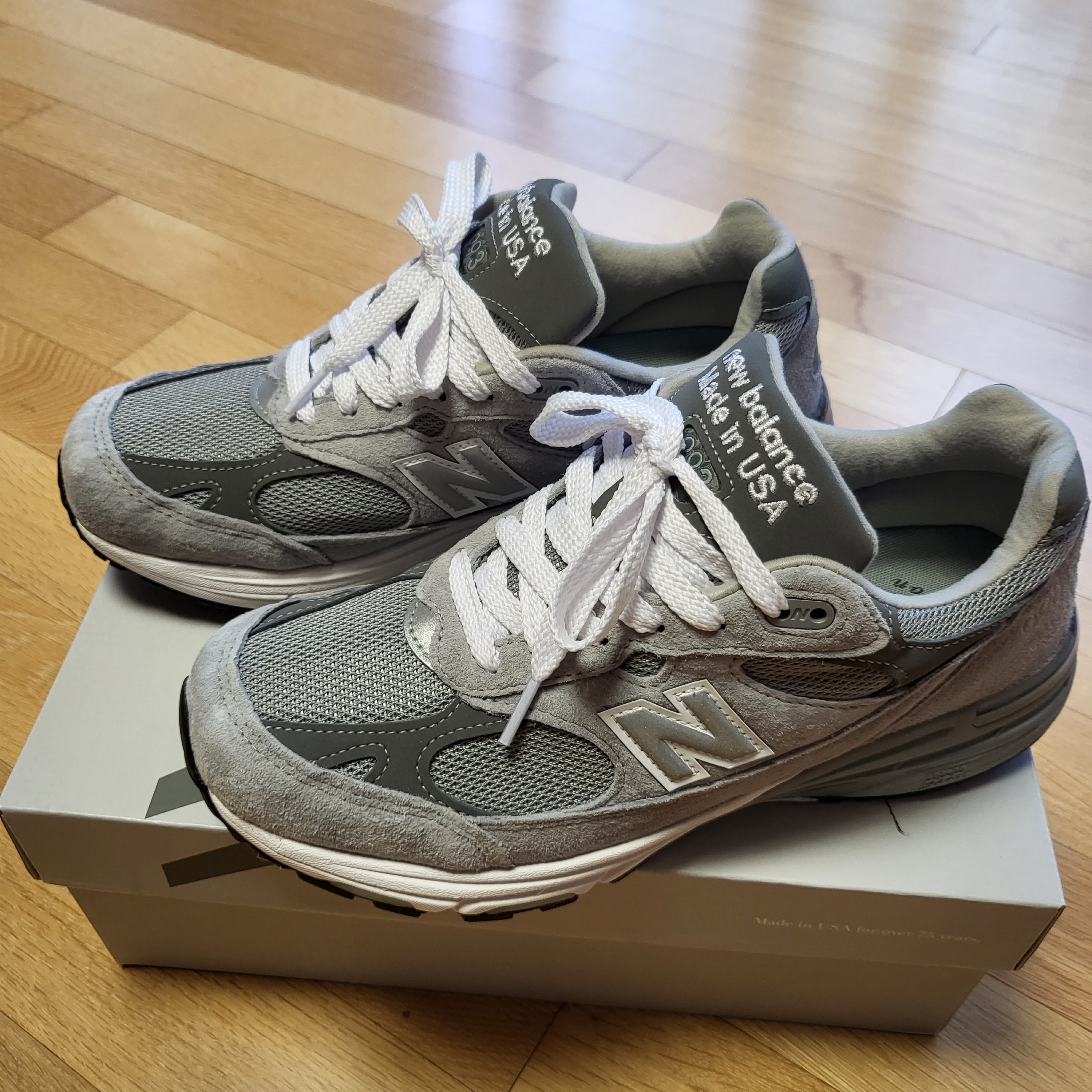 New Balance 993 Made in USA Grey - D Standard 착용 스타일 - 1