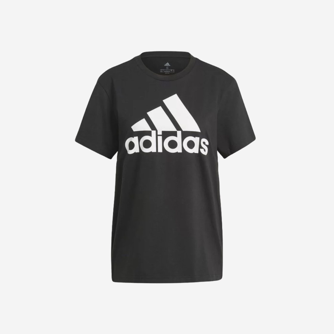 (W) Adidas Essentials Logo Boyfriend T-Shirt Black White - KR Sizing 상세 이미지 1