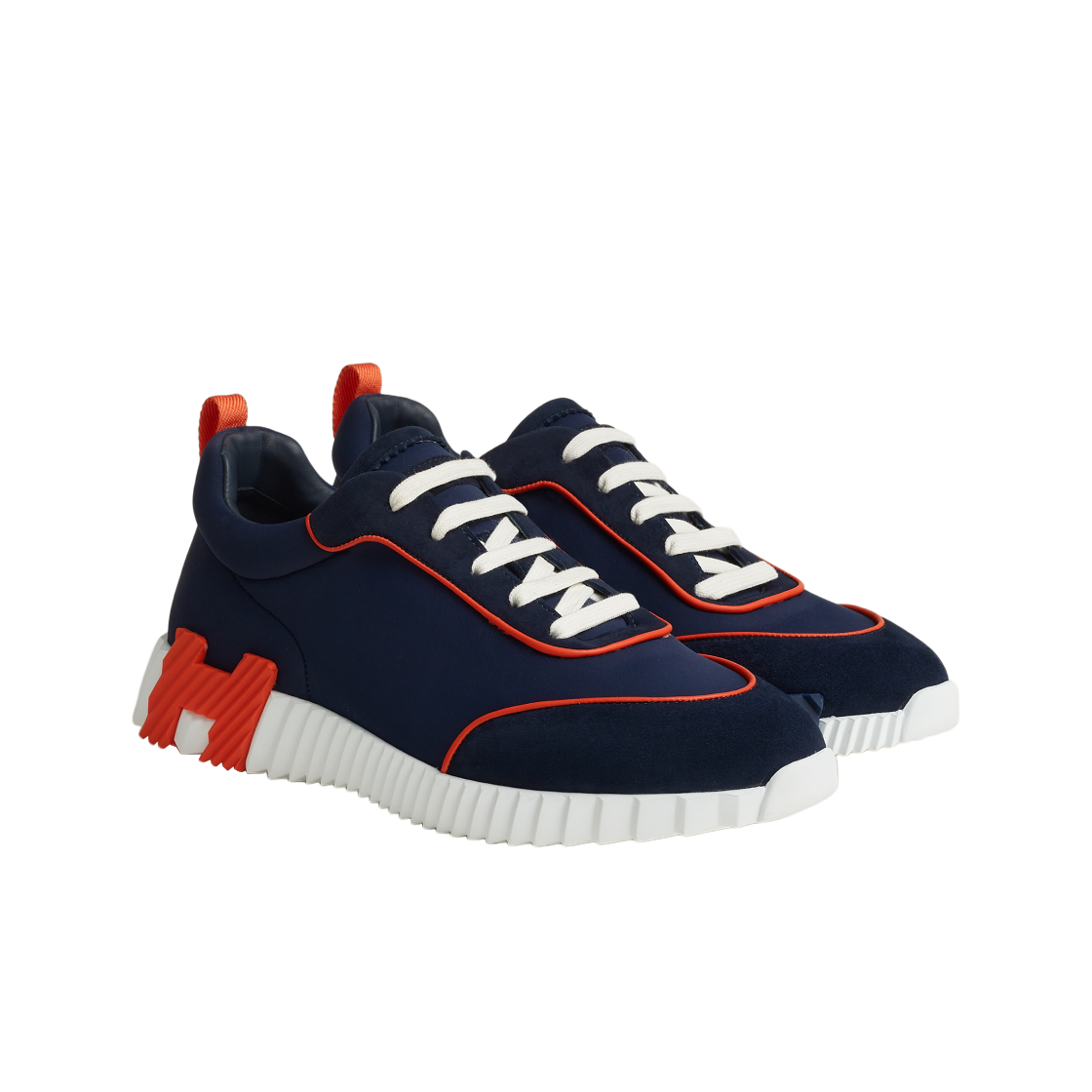 에르메스 바운싱 스니커즈 테크니컬 저지 스웨이드 고트스킨 & 마린 오랑쥬(Hermes Bouncing Sneakers Technical Jersey Suede Goatskin & Marine Orange) - 2