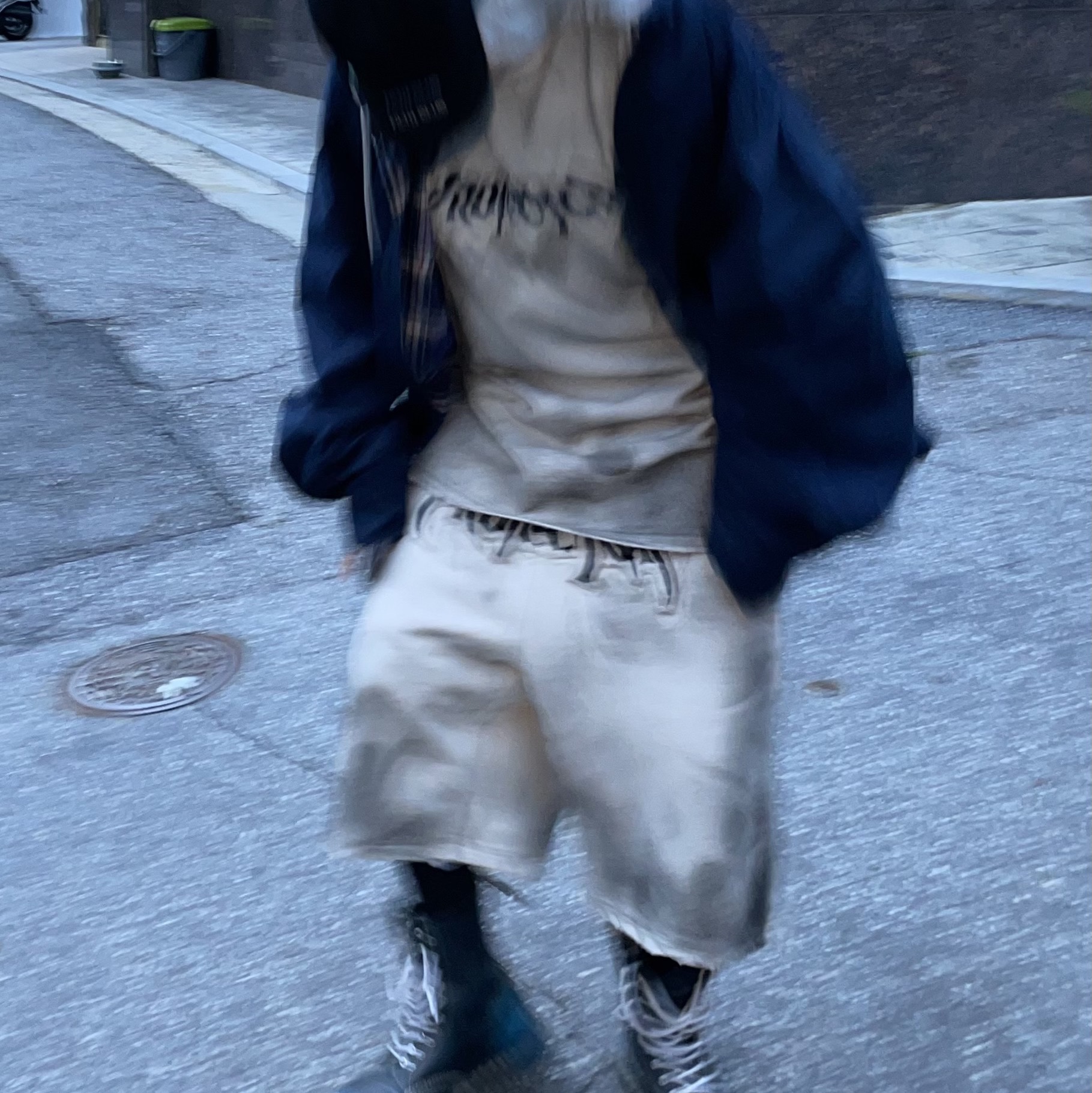 Project G/R Furious Logo Applique Shorts Grey - 10 Corso Como Exclusive, Project G/R Reversible Hoodie Check Shirts Navy 착용 스타일 - 2