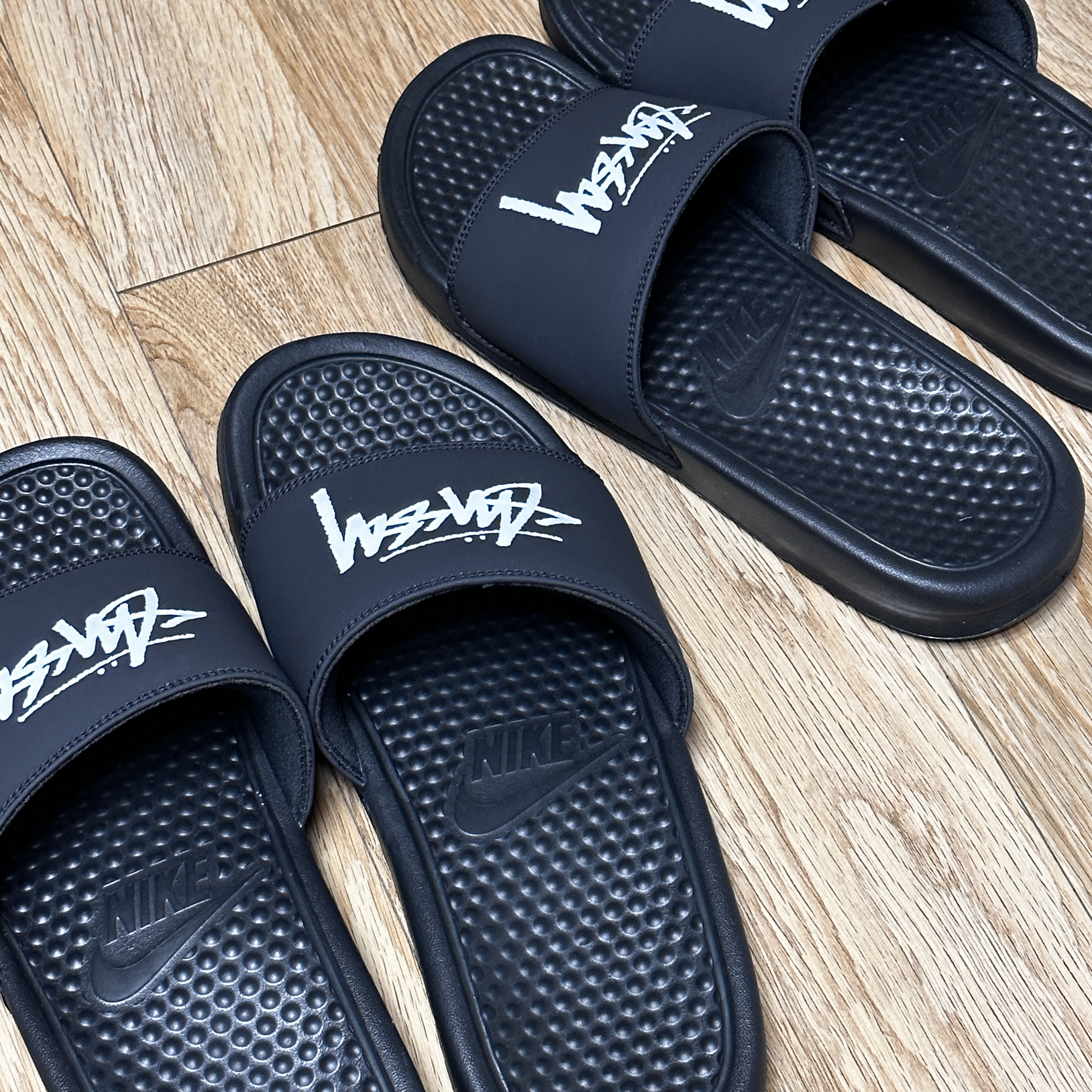 Nike x Stussy Benassi Slide Off Noir 착용 스타일