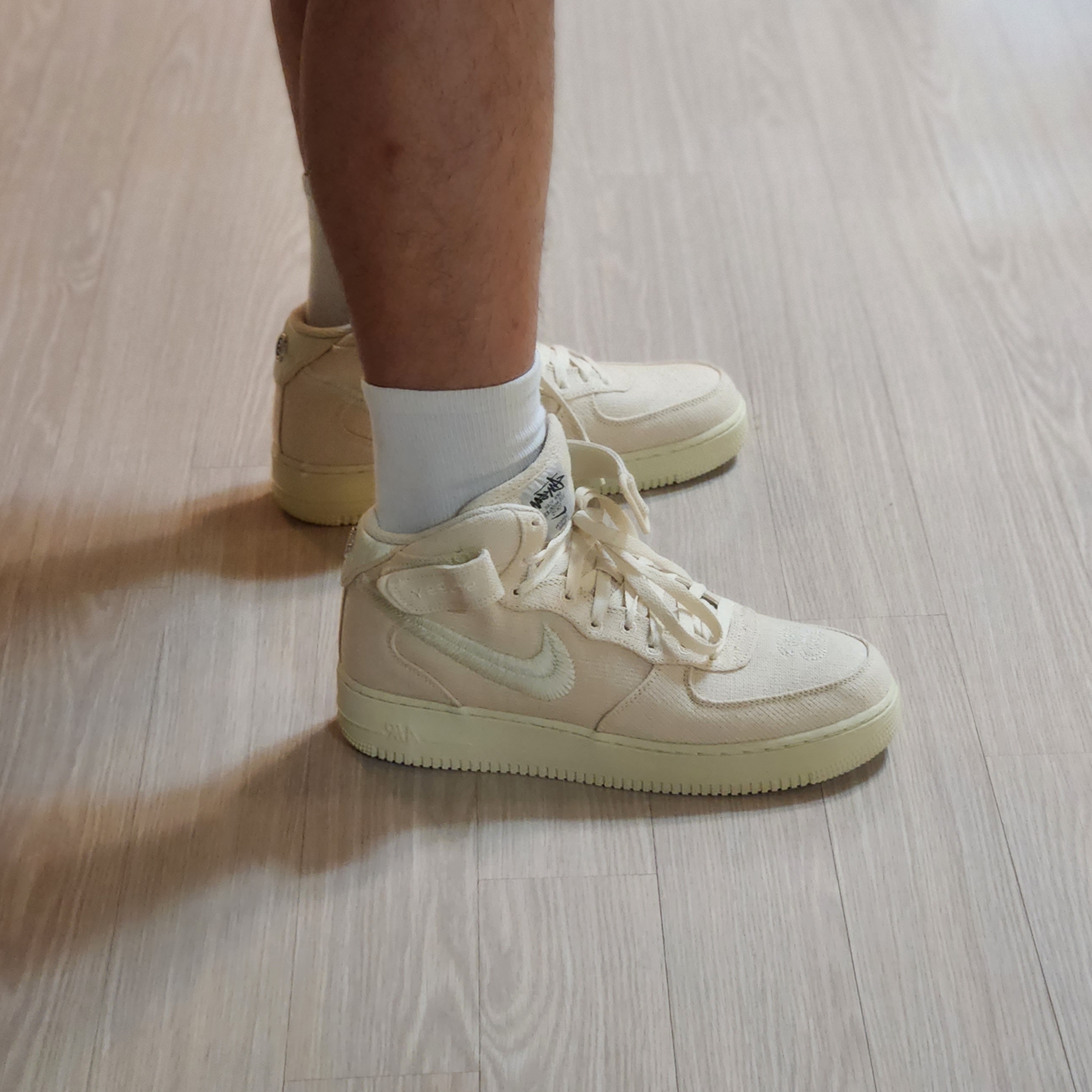 Nike x Stussy Air Force 1 '07 Mid SP Fossil 착용 스타일