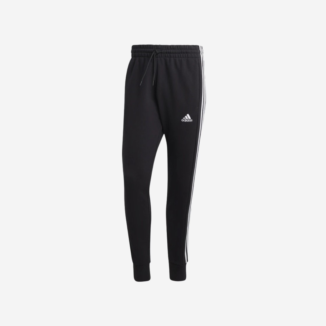 Adidas Essentials French Terry Tapered Cuff 3-Stripes Pants Black - US Sizing 상세 이미지 1