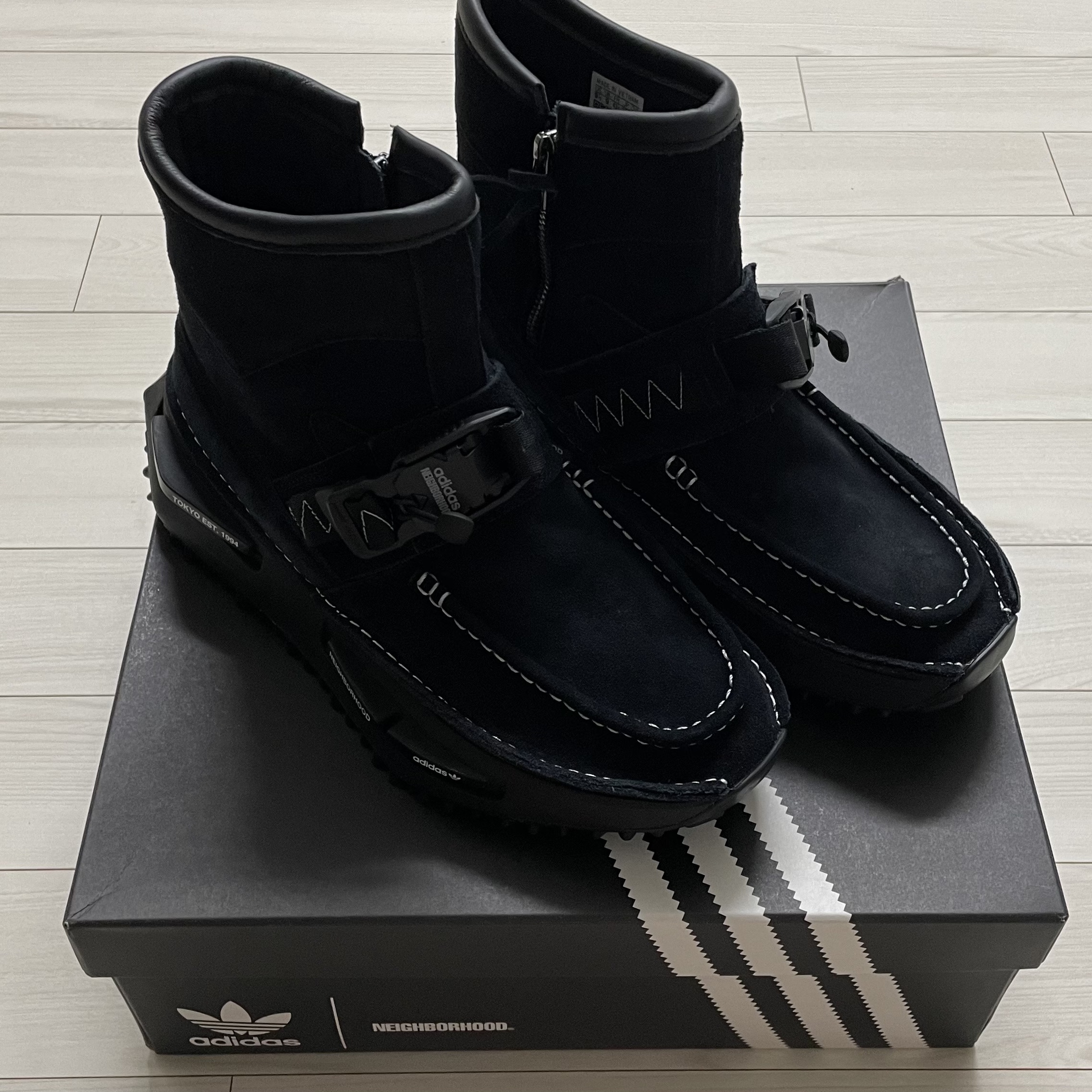 Adidas x Neighborhood NMD S1 Boots Core Black Cloud White 착용 스타일 - 1