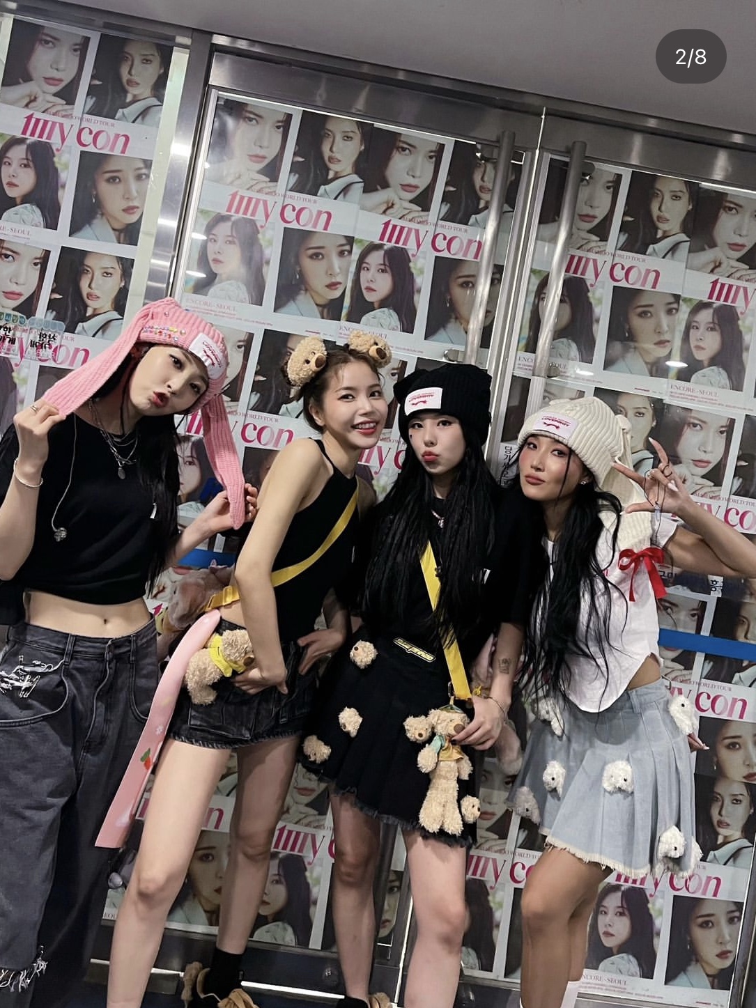Charles Jeffrey Loverboy Chunky Rabbit Beanie Pink, Charles Jeffrey Loverboy Chunky Rabbit Beanie Ecru 착용 스타일