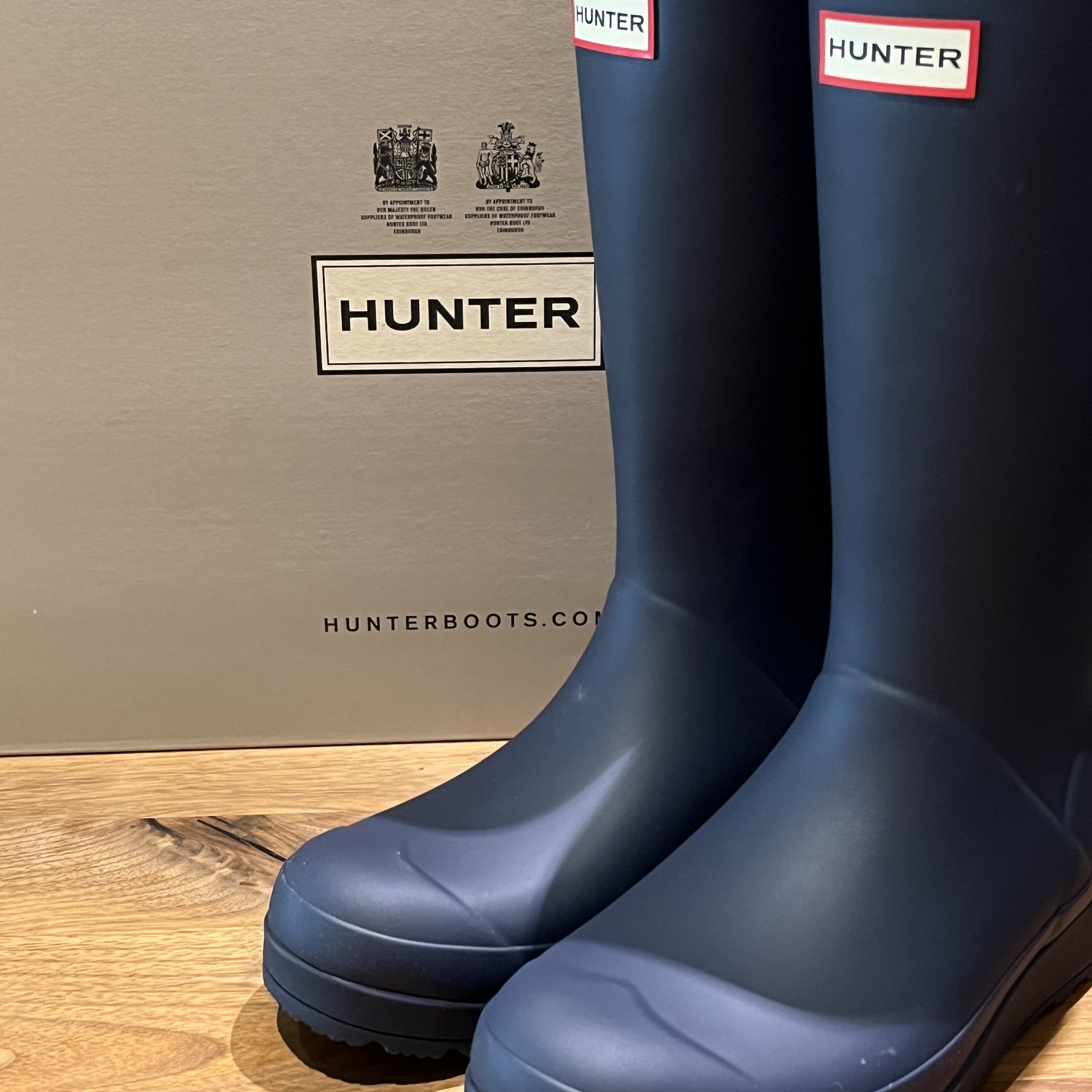 (W) Hunter Play Tall Wellington Boots Valtameri Blue 착용 스타일 - 1