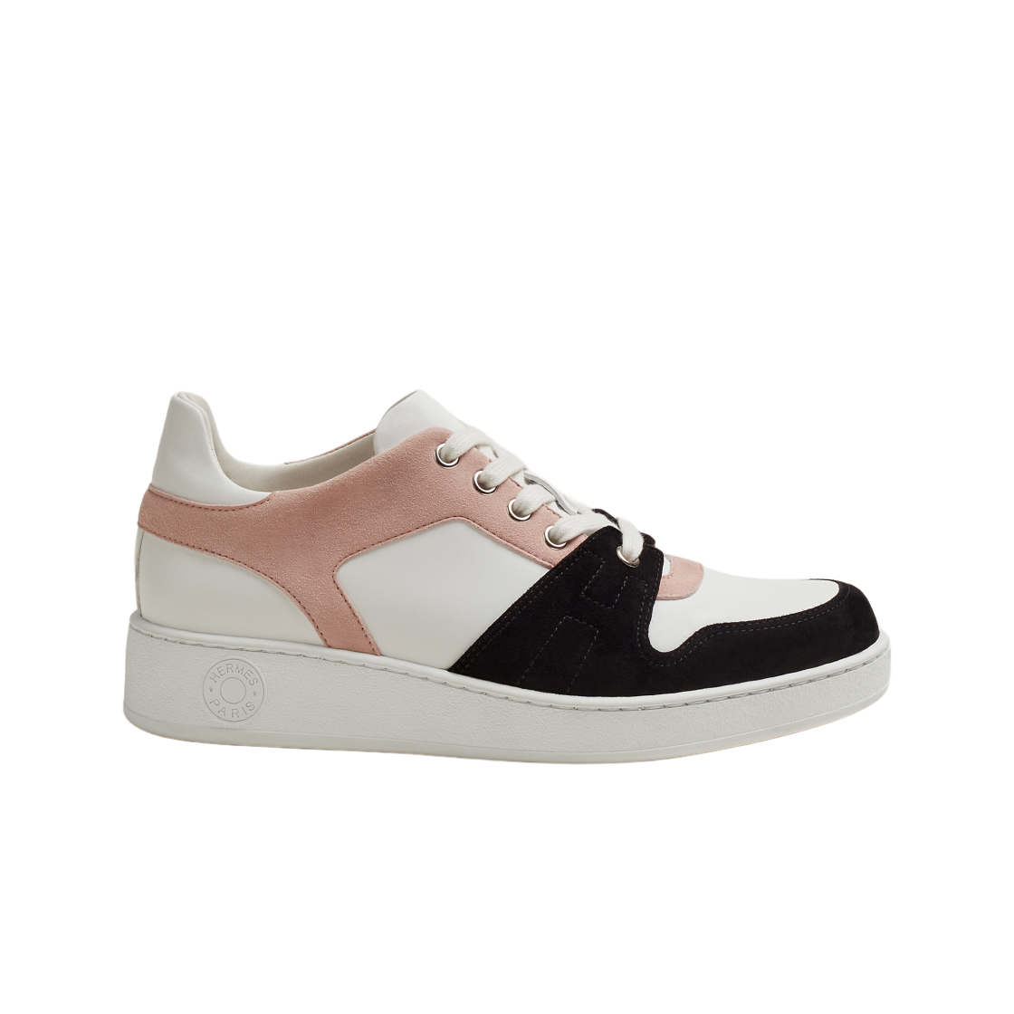 (W) 에르메스 프리 스니커즈 카프스킨 스웨이드 고트스킨 & 멀티꼴로르 로즈 오팔린((W) Hermes Free Sneakers Calfskin Suede Goatskin & Multicolore Rose Opaline) - 1