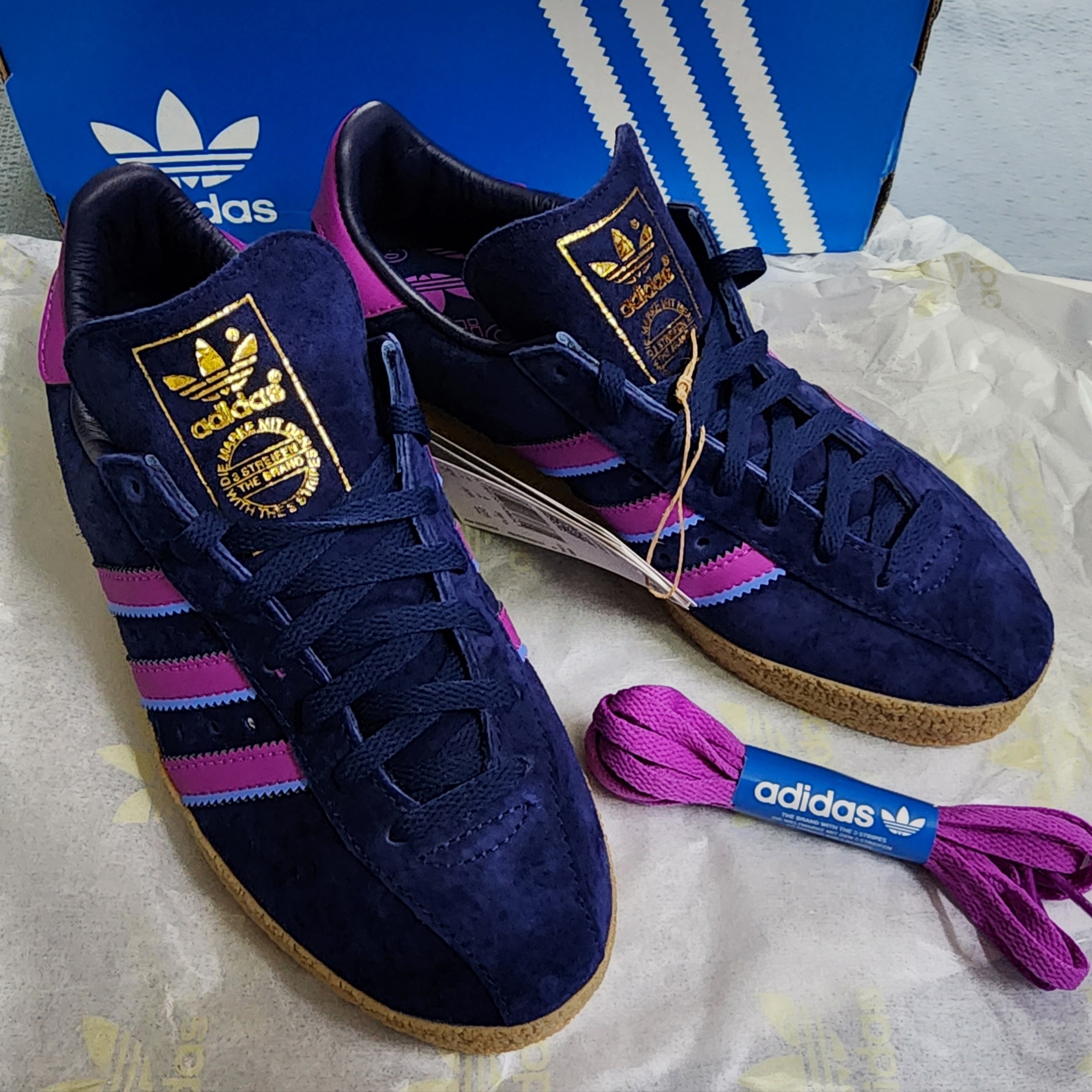 Adidas Yabisah Blue Purple - Size? Exclusive 착용 스타일 - 1