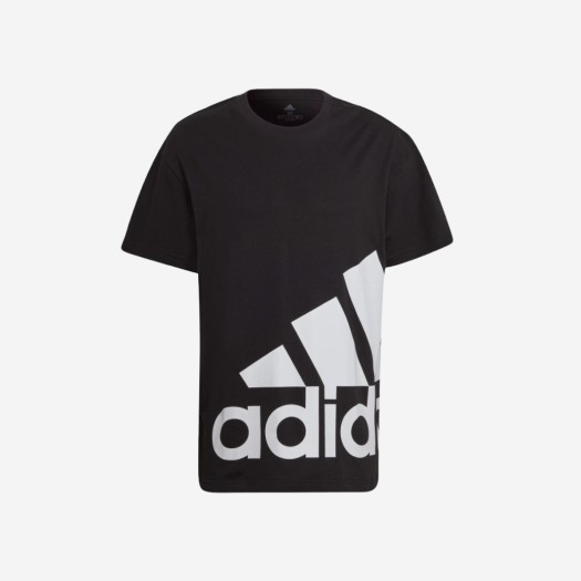 아디다스 에센셜 자이언트 로고 티셔츠 블랙 - KR 사이즈