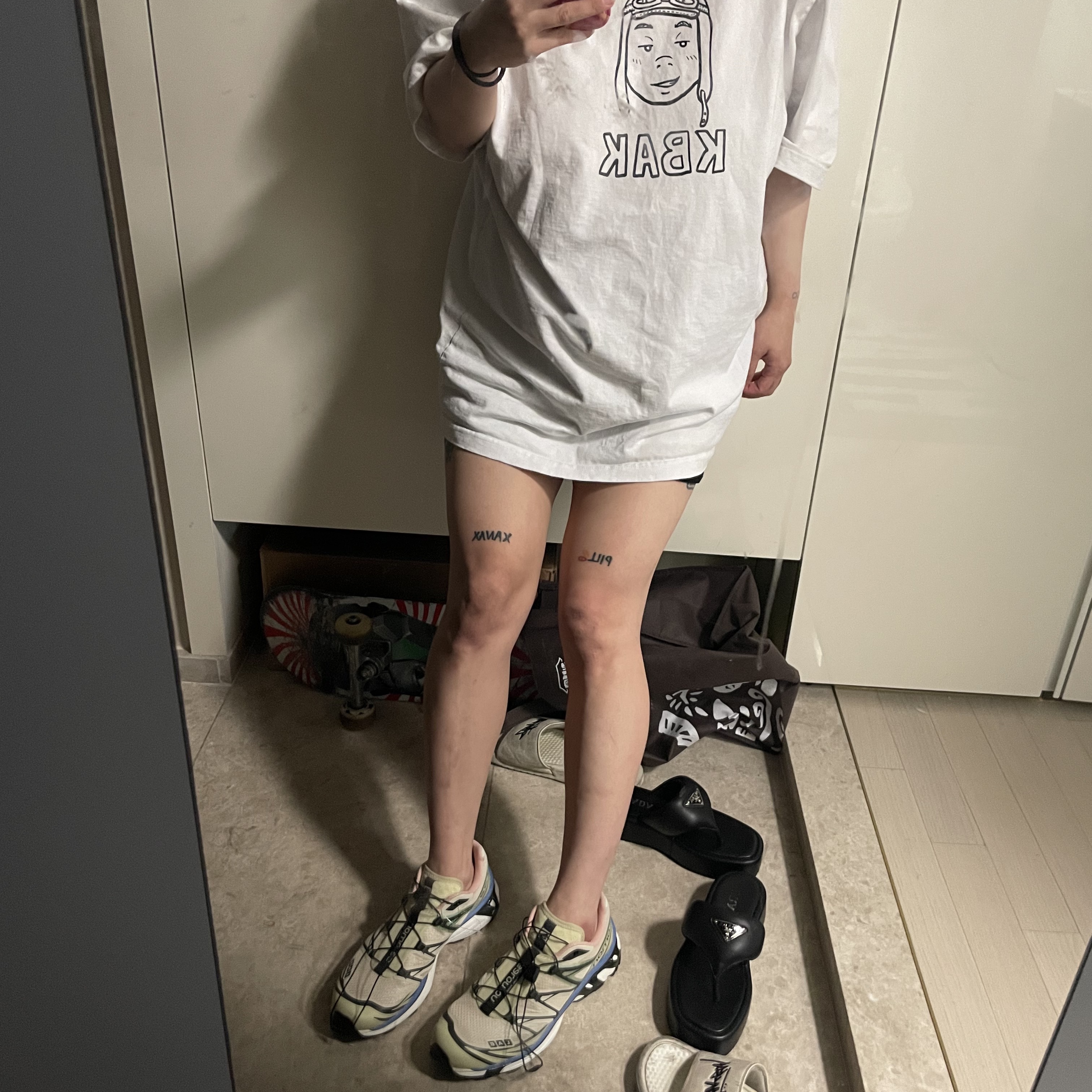 Salomon XT-6 Mindful 2 Moth Vanilla 착용 스타일 - 1