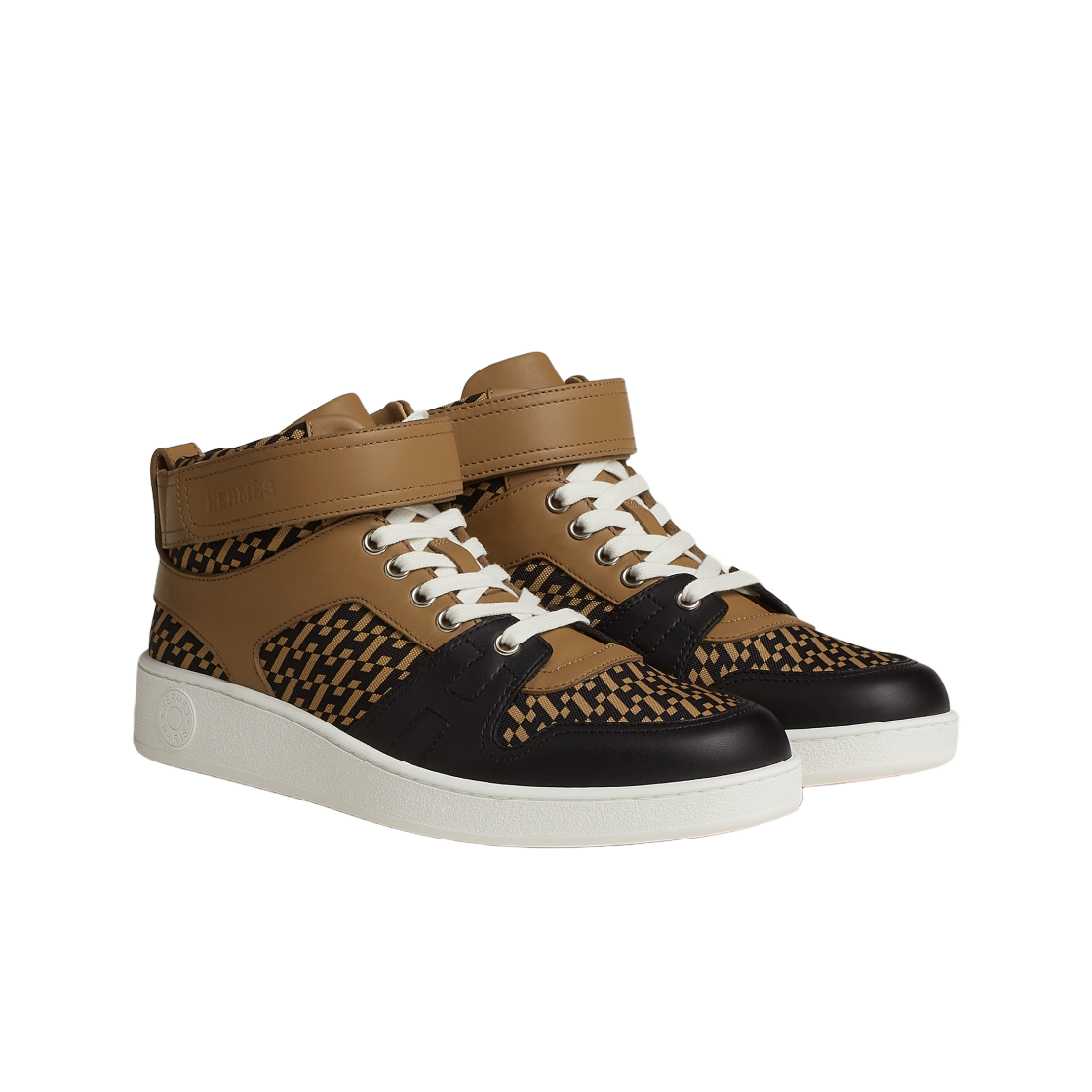 에르메스 프리스타일 스니커즈 카프스킨 캔버스 & 베쥬 고비 누아(Hermes Freestyle Sneakers Calfskin Canvas & Beige Gobi Noir) - 2