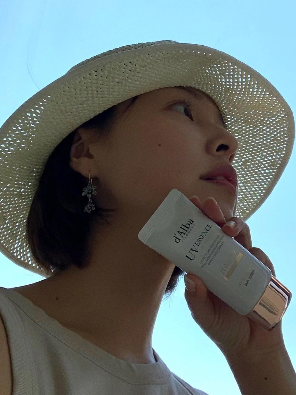 d'Alba Waterfull Tone Up Sun Cream 50ml 착용 스타일