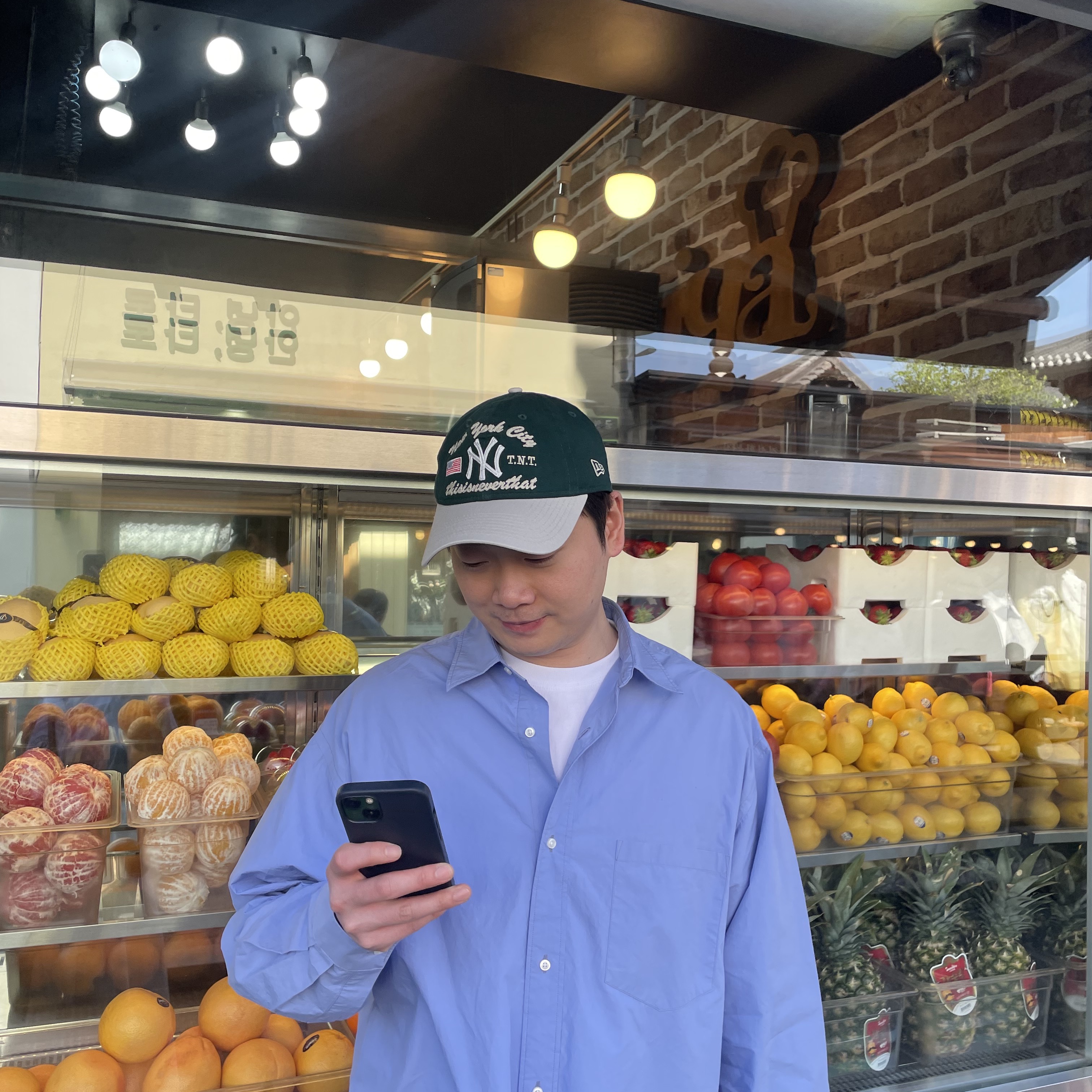 Thisisneverthat x New Era x MLB New York Yankees Unstructured 2-Tone Ball Cap Dark Green 착용 스타일