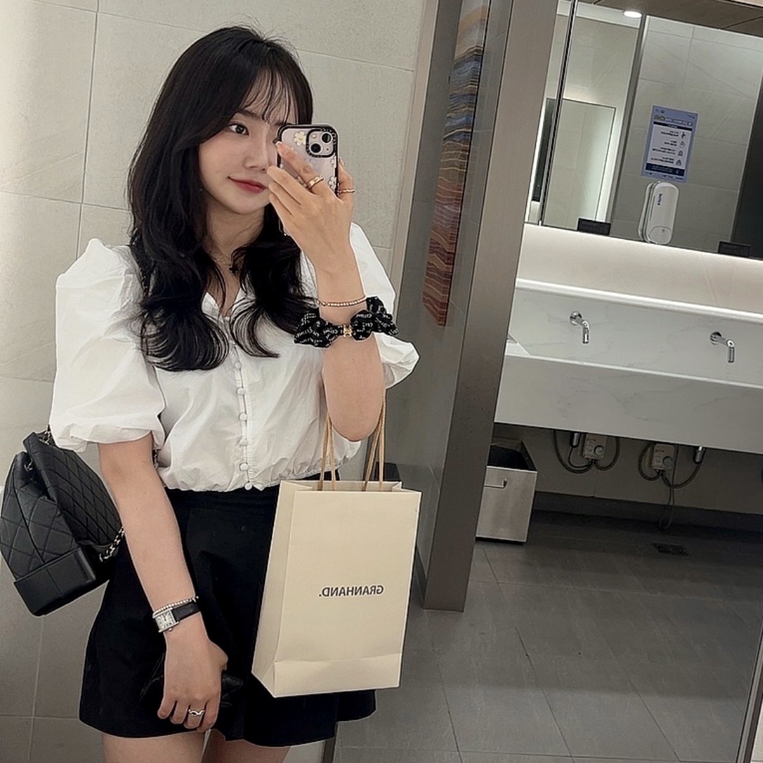 Chanel Small Gabrielle Backpack Aged Calfskin & Gold Silver Black, (W) Celine Scrunchy Rayure Bracelet in Brass with Gold Finish and Black Silk Gold Black 착용 스타일