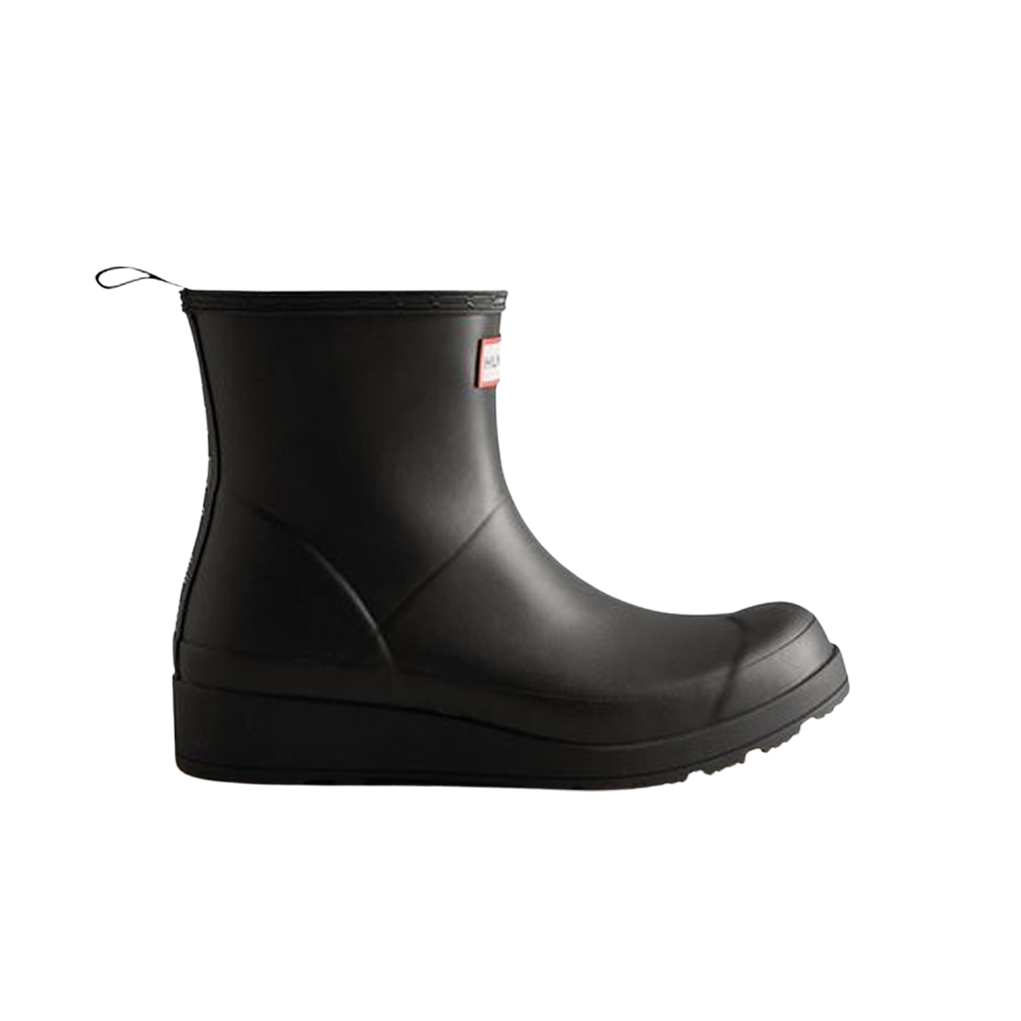 (W) 헌터 플레이 쇼트 백스트랩 프린트 레인 부츠 블랙 화이트((W) Hunter Play Short Backstrap Print Rain Boots Black White)