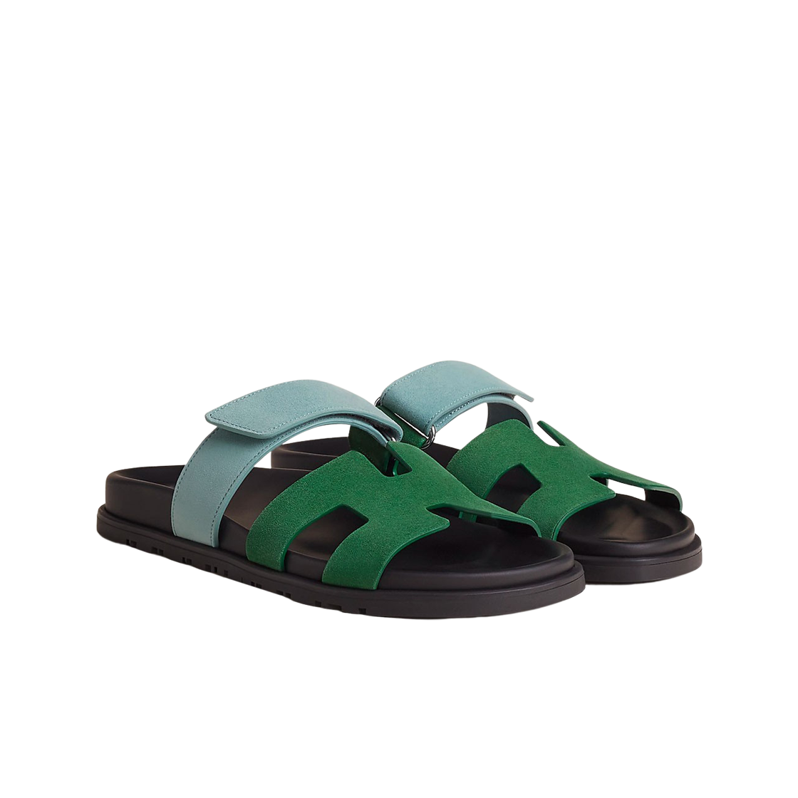 (W) 에르메스 시프레 샌들 스웨이드 고트스킨 & 베르 캑터스 베르 도으((W) Hermes Chypre Sandal Suede Goatskin & Vert Cactus Vert Deau) - 2